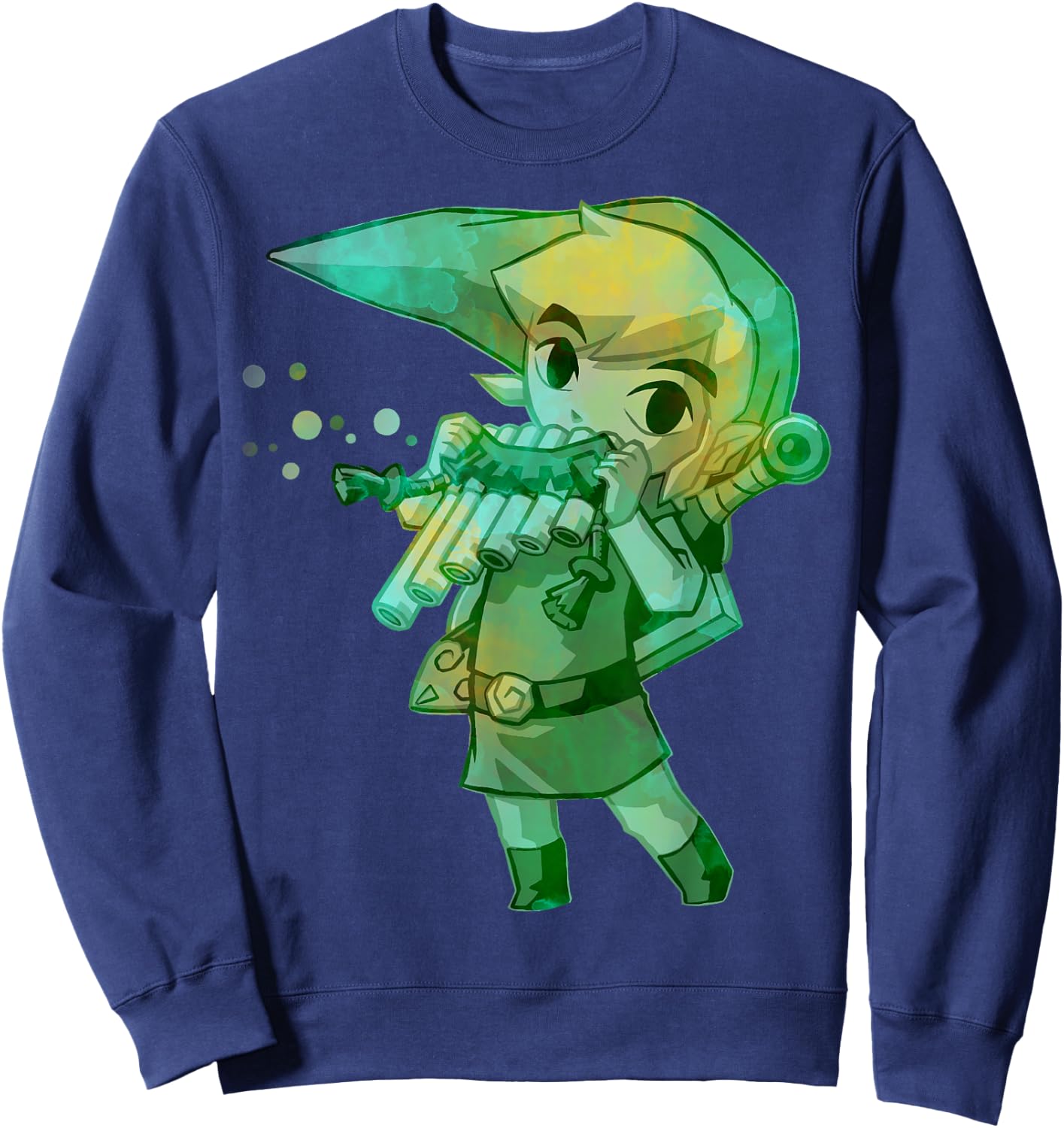 Nintendo Legend of Zelda Link Playing Music Portrait Sweatshirt - Sweatshirt | Navy