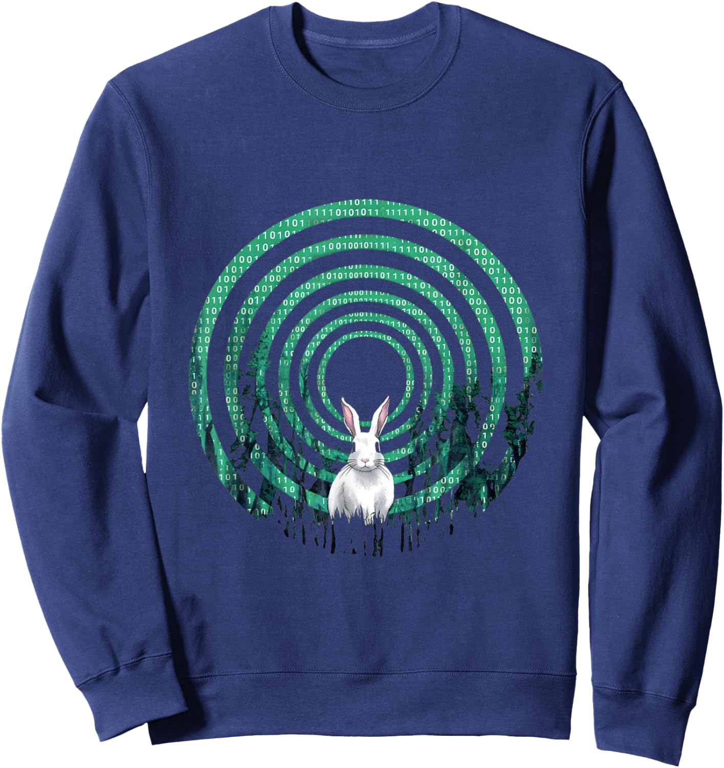 Conspiracy Theories Green Vortex Hole With Rabbit Sweatshirt - Sweatshirt | Navy