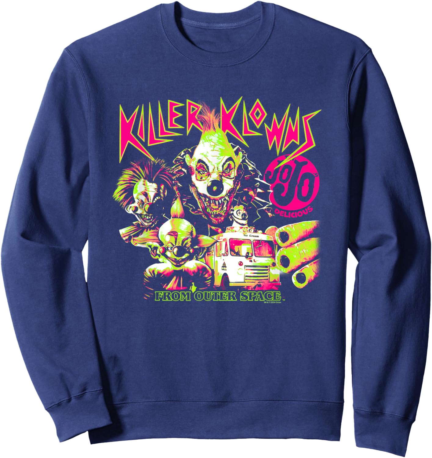 Killer Klowns from Outer Space JoJo Delicious Neon Poster , Black, S Sweatshirt - Sweatshirt | Navy