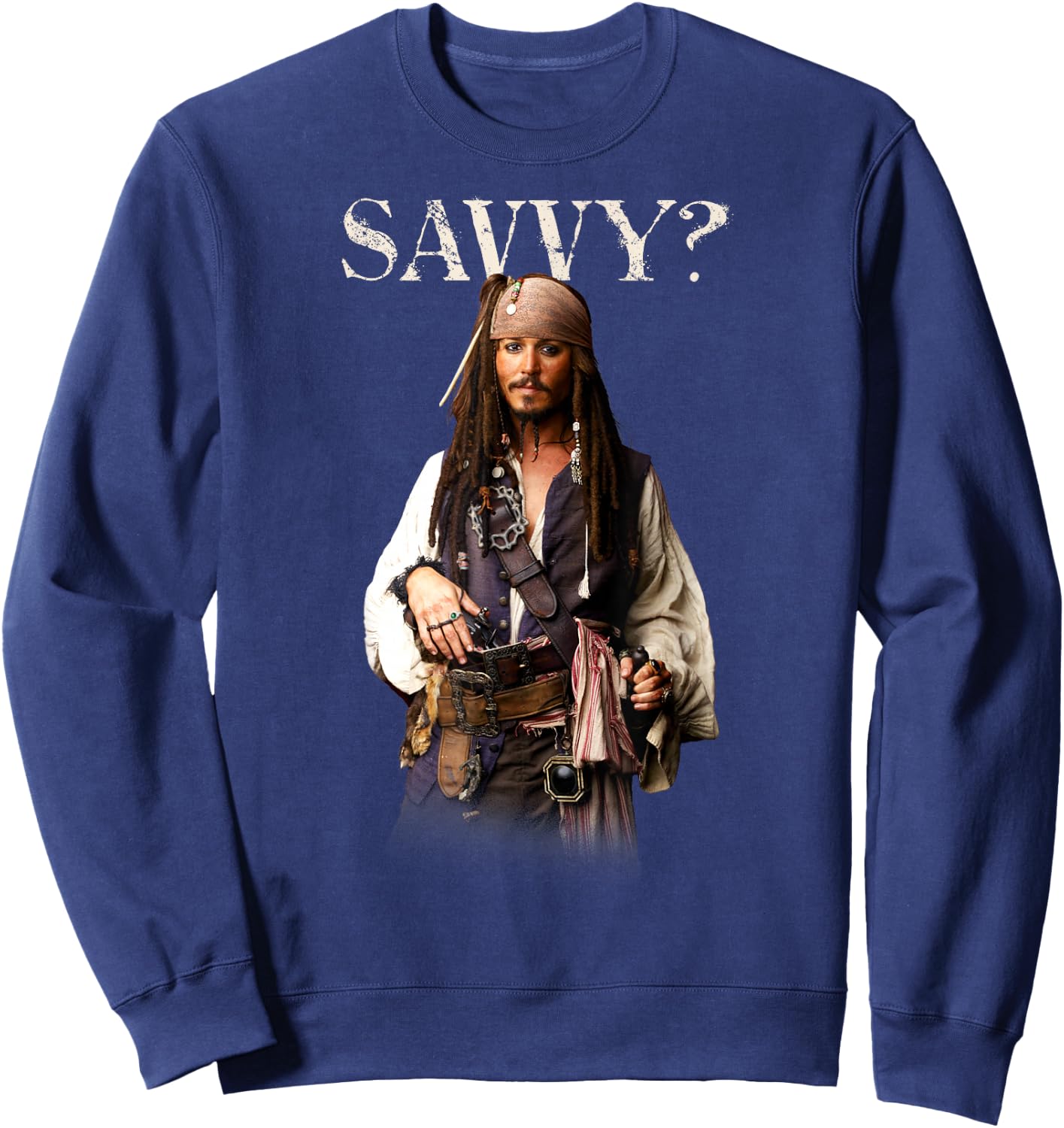 Disney Pirates of the Caribbean Captain Jack Savvy? Sweatshirt - Sweatshirt | Navy