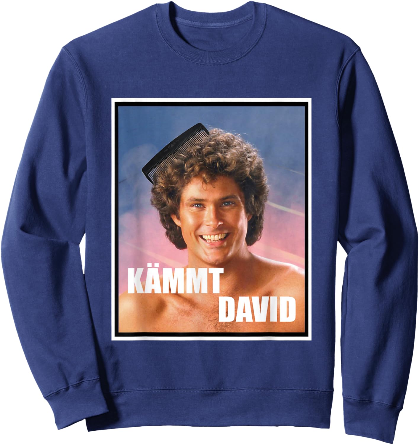 Kämmt David Funny Satire Saying David with Comb Sweatshirt - Sweatshirt | Navy