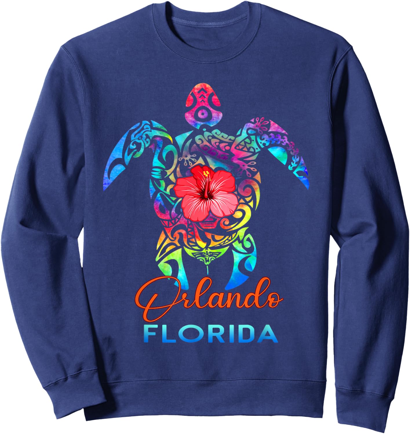 Orlando Florida 2025 Sea Turtle Beach Summer Vacation Trip Sweatshirt - Sweatshirt | Navy