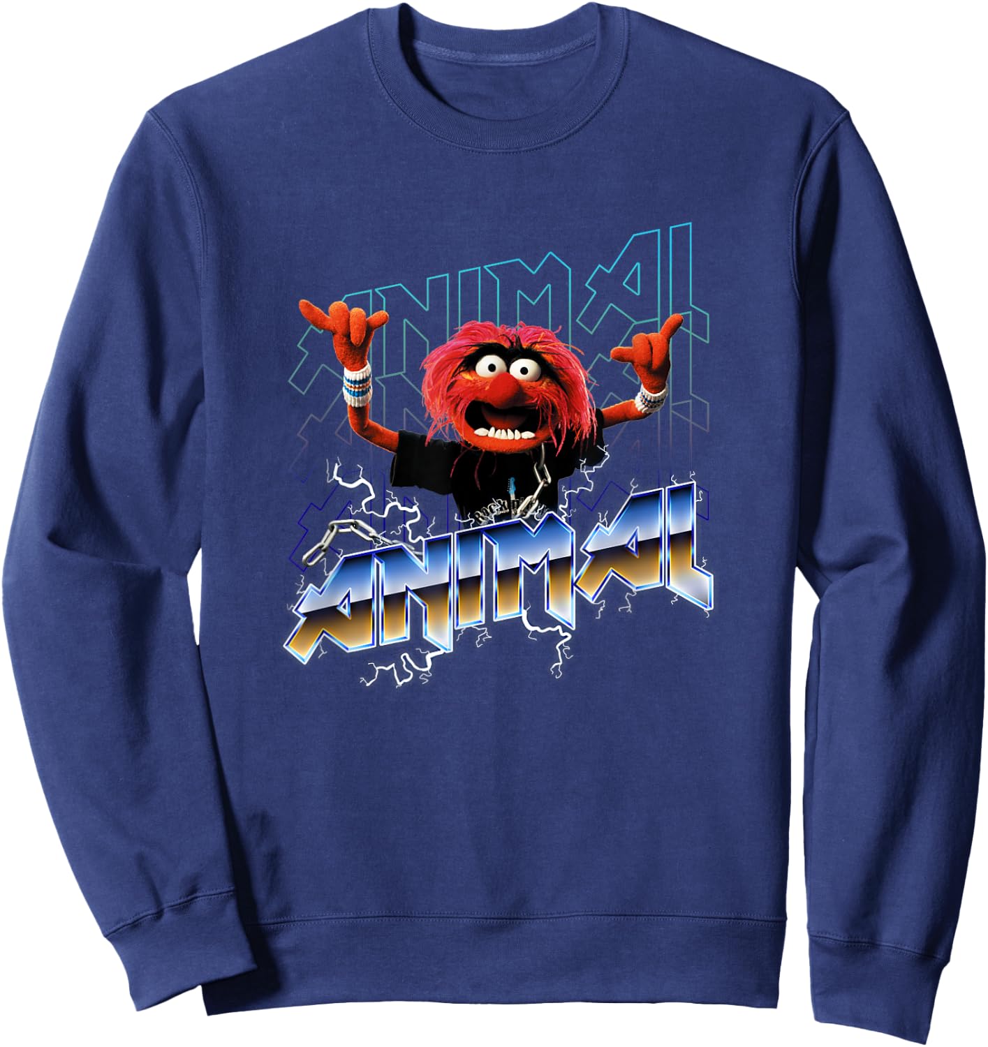Disney The Muppets Animal Rock Portrait , Black Sweatshirt - Sweatshirt | Navy