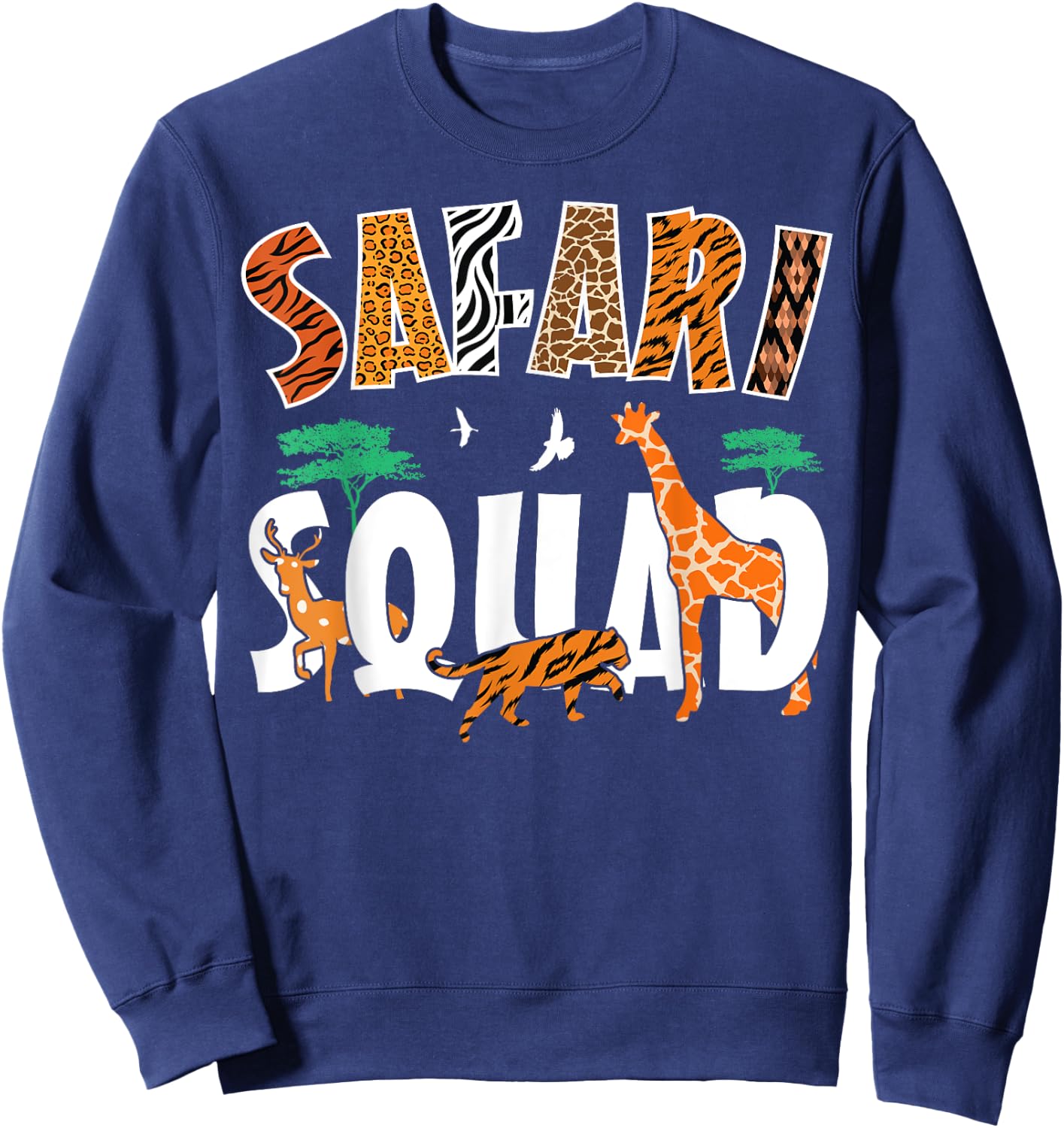 Safari Squad Animals Zoo Lovers African Animal Sweatshirt - Sweatshirt | Navy