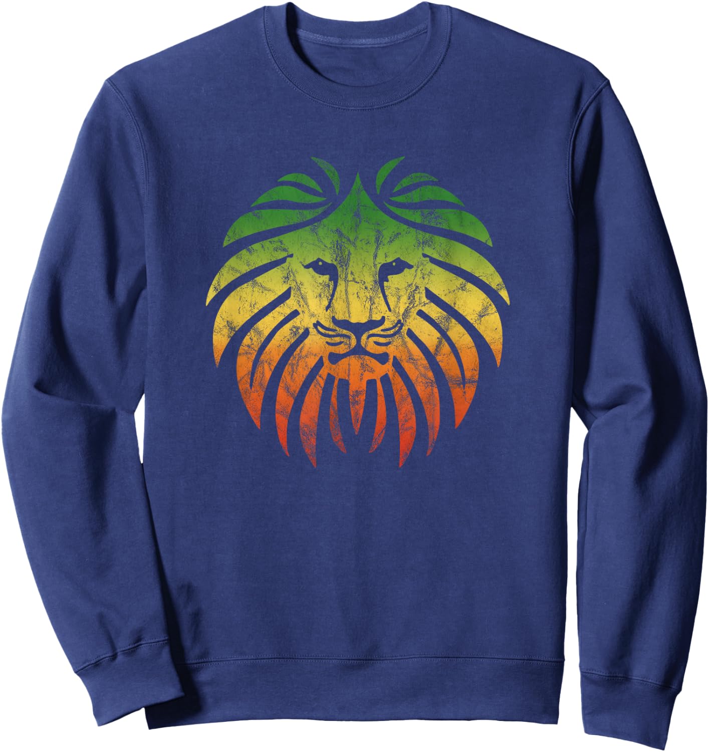 Reggae Lion Music Flag Colours Rasta Roots Vintage Grunge Sweatshirt - Sweatshirt | Navy