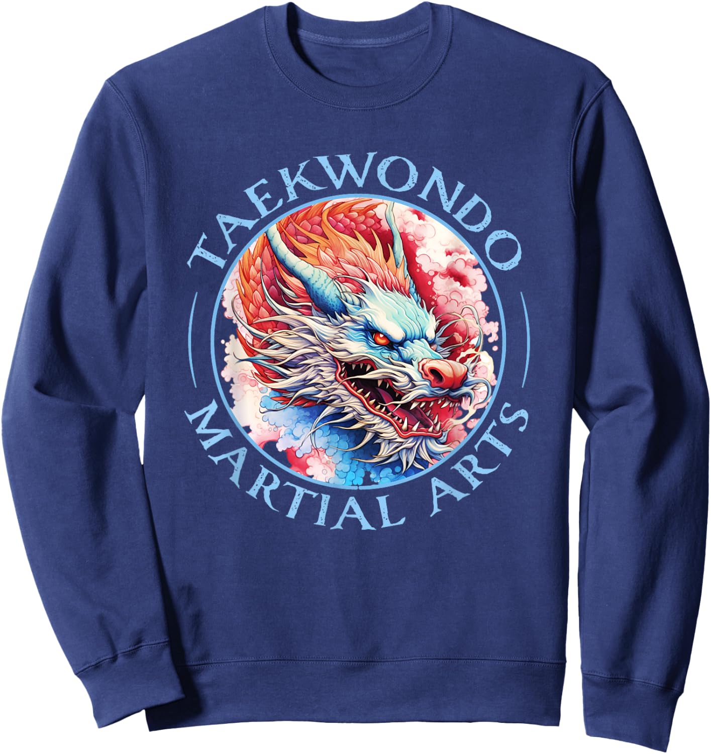 Taekwondo TKD Tae Kwon Do Dragon Art Martial Arts Graphic Sweatshirt - Sweatshirt | Navy