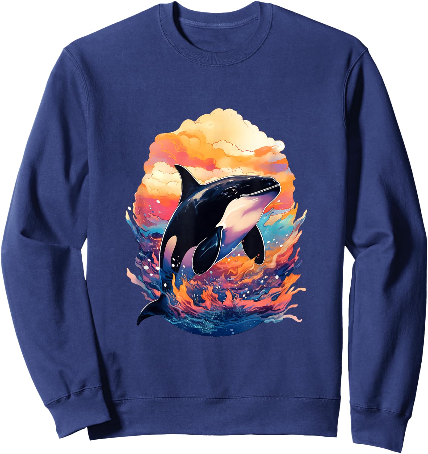Orca - Killer Whale - Art Artwork Sweatshirt - Sweatshirt | Navy