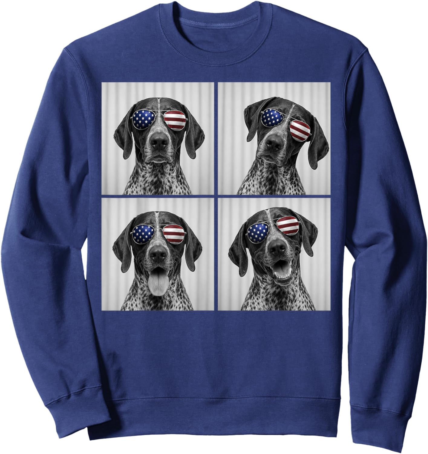 German Shorthaired Pointer 4th of July US American Flag Dog Sweatshirt - Sweatshirt | Navy