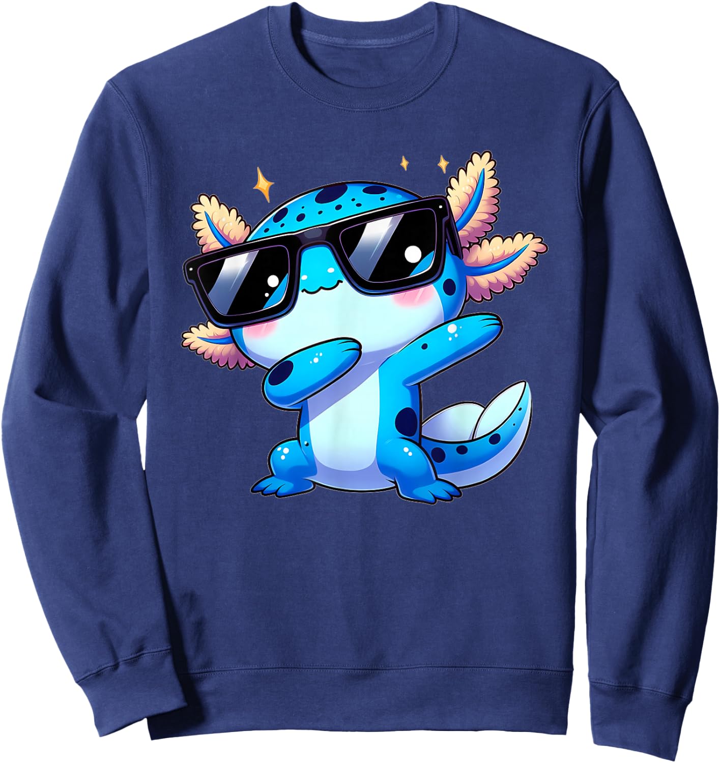 Funny Dabbing Axolotl Kawaii Axolotl Toddler Boys Kids , black Sweatshirt - Sweatshirt | Navy