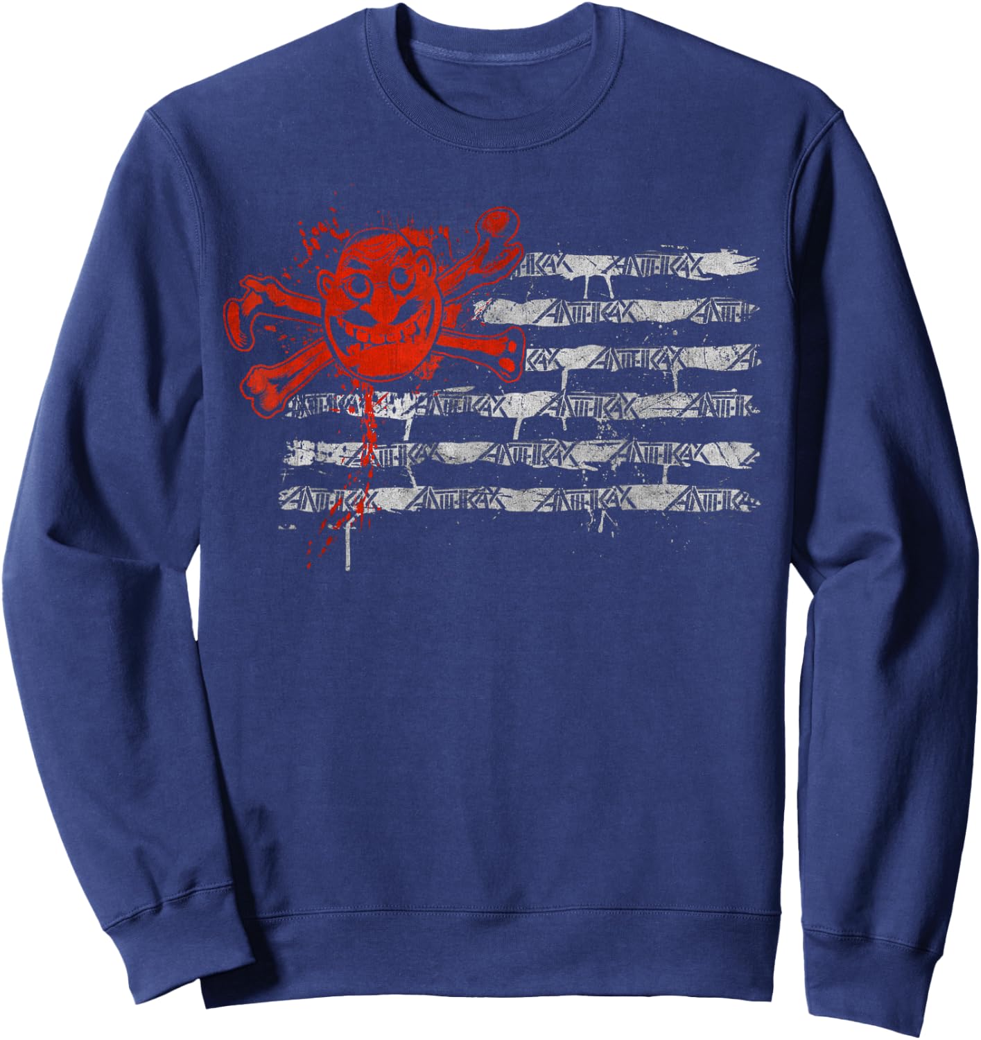 Anthrax Grunge Flag Sweatshirt - Sweatshirt | Navy