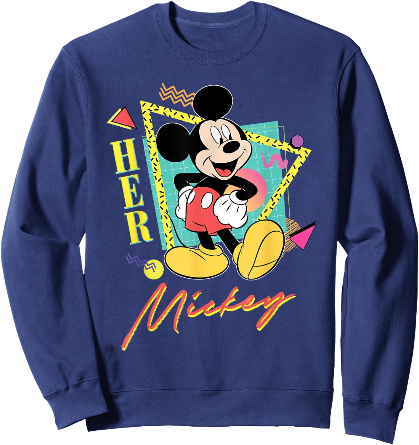 Disney Mickey Mouse Retro '90s Couples Matching Her Mickey Sweatshirt - Sweatshirt | Navy