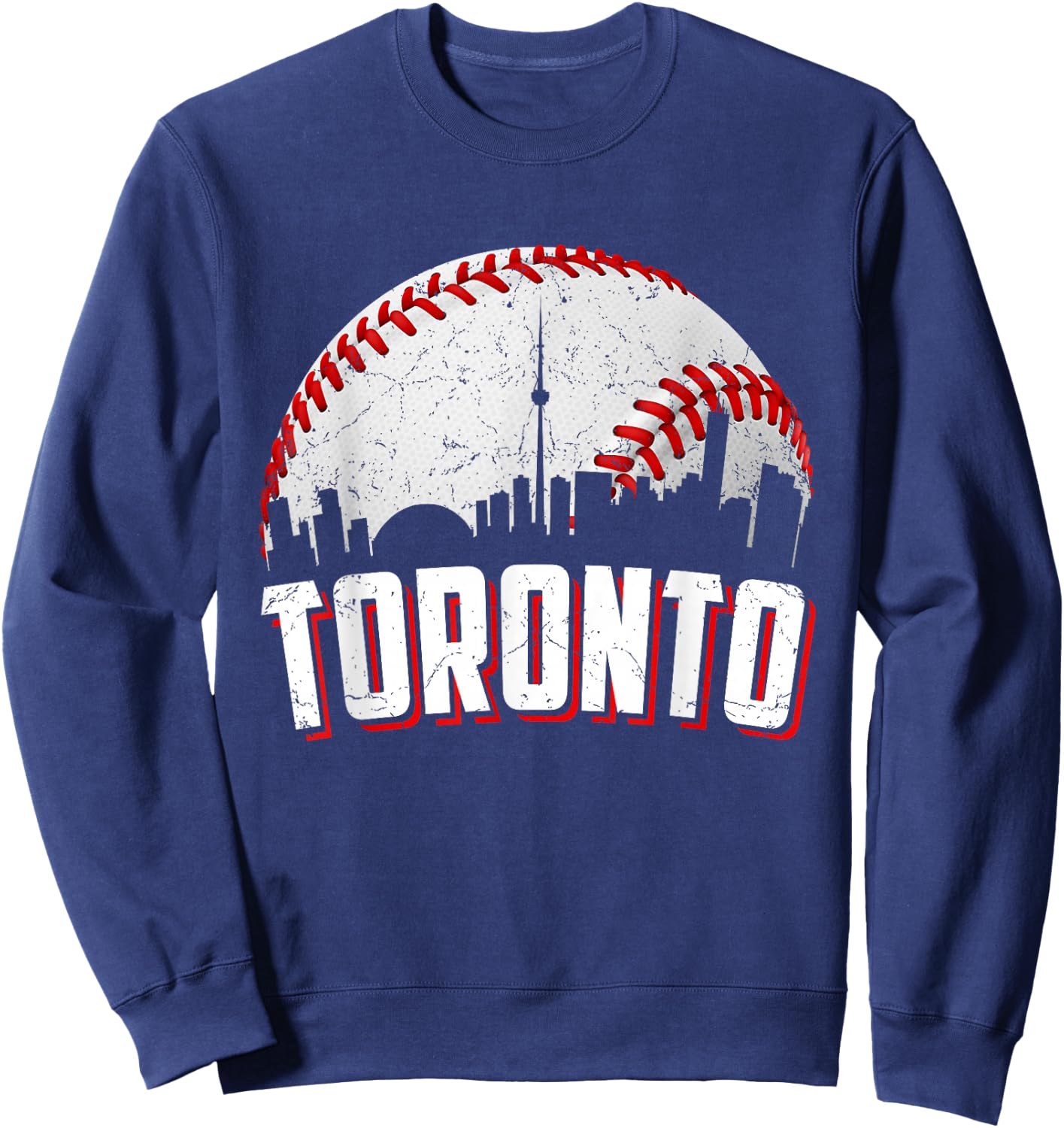 Vintage Baseball Graphic Toronto Women Kids Sweatshirt - Sweatshirt | Navy