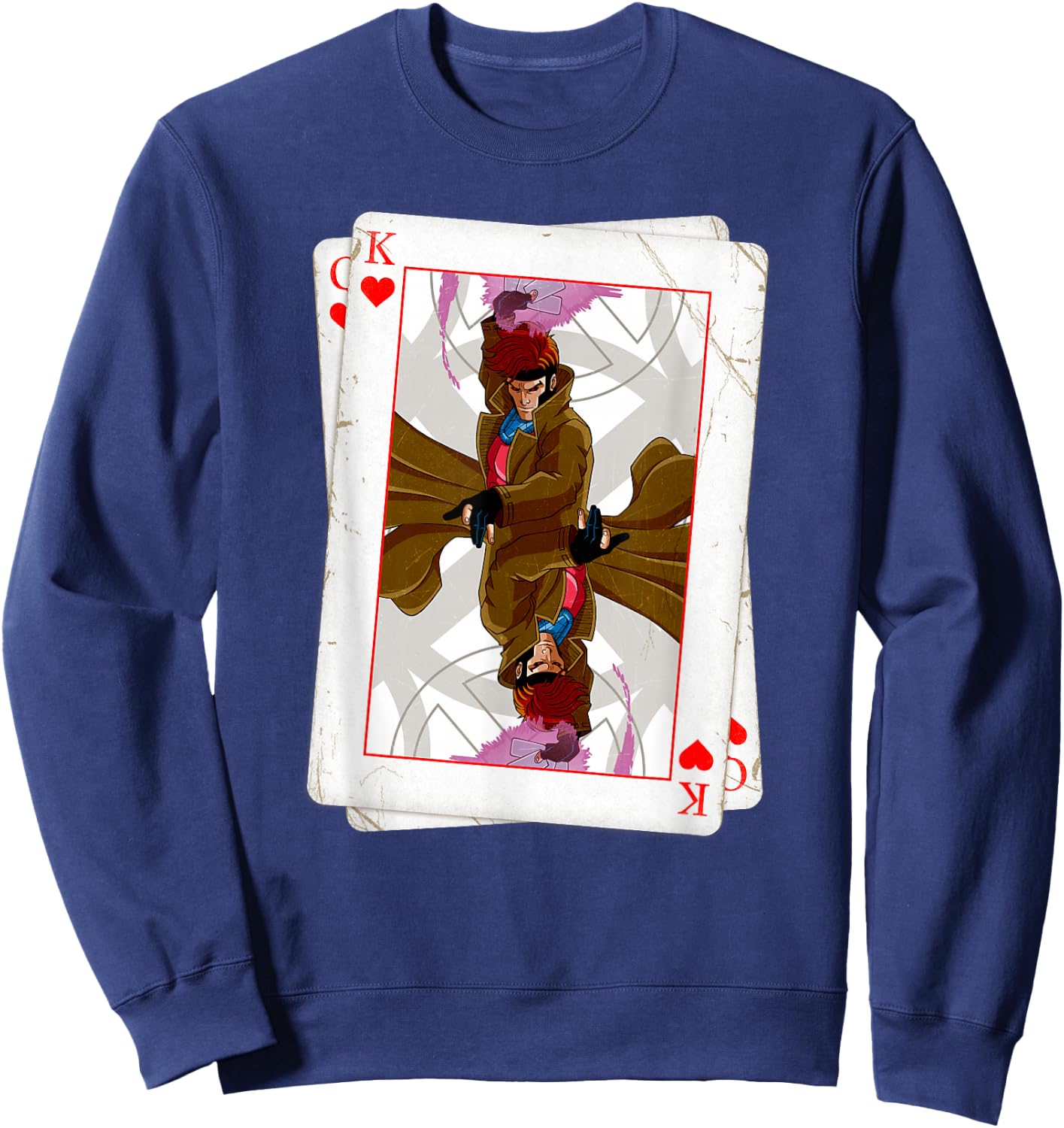 Marvel X-Men Gambit Playing Cards 90s Sweatshirt - Sweatshirt | Navy