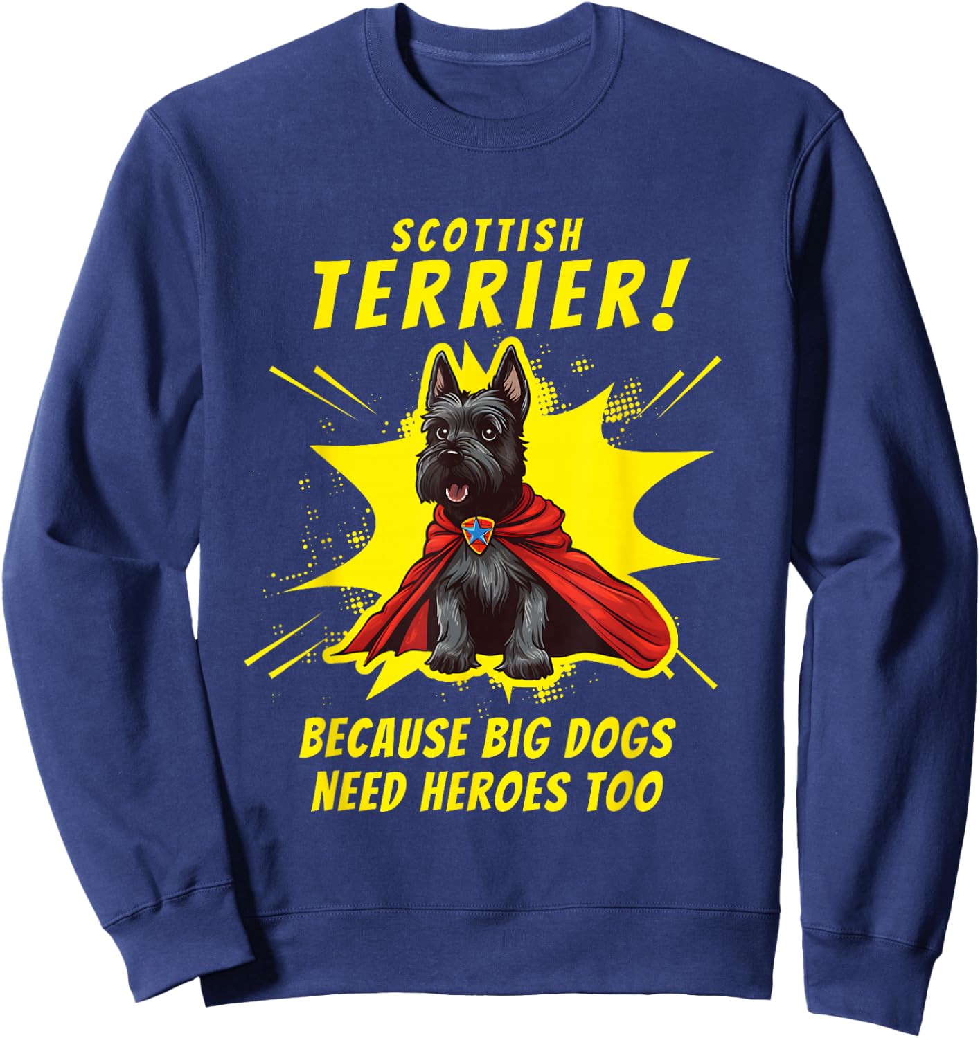 Scottie Dog Gifts Women Men, Superdog Scottish Terrier Dog Sweatshirt - Sweatshirt | Navy