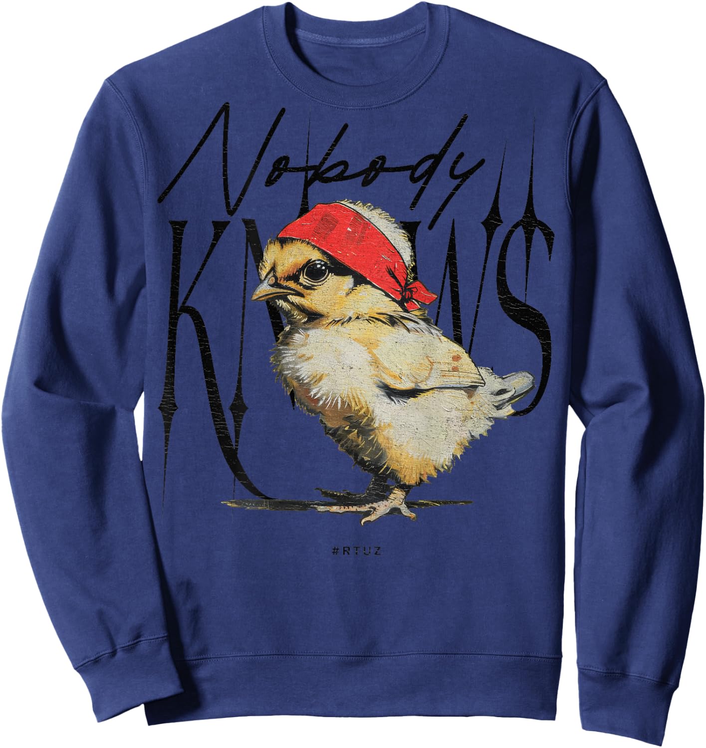 Hip Hop Vintage Hipster Y2K Edgy Urban Backprint Streetwear Sweatshirt - Sweatshirt | Navy