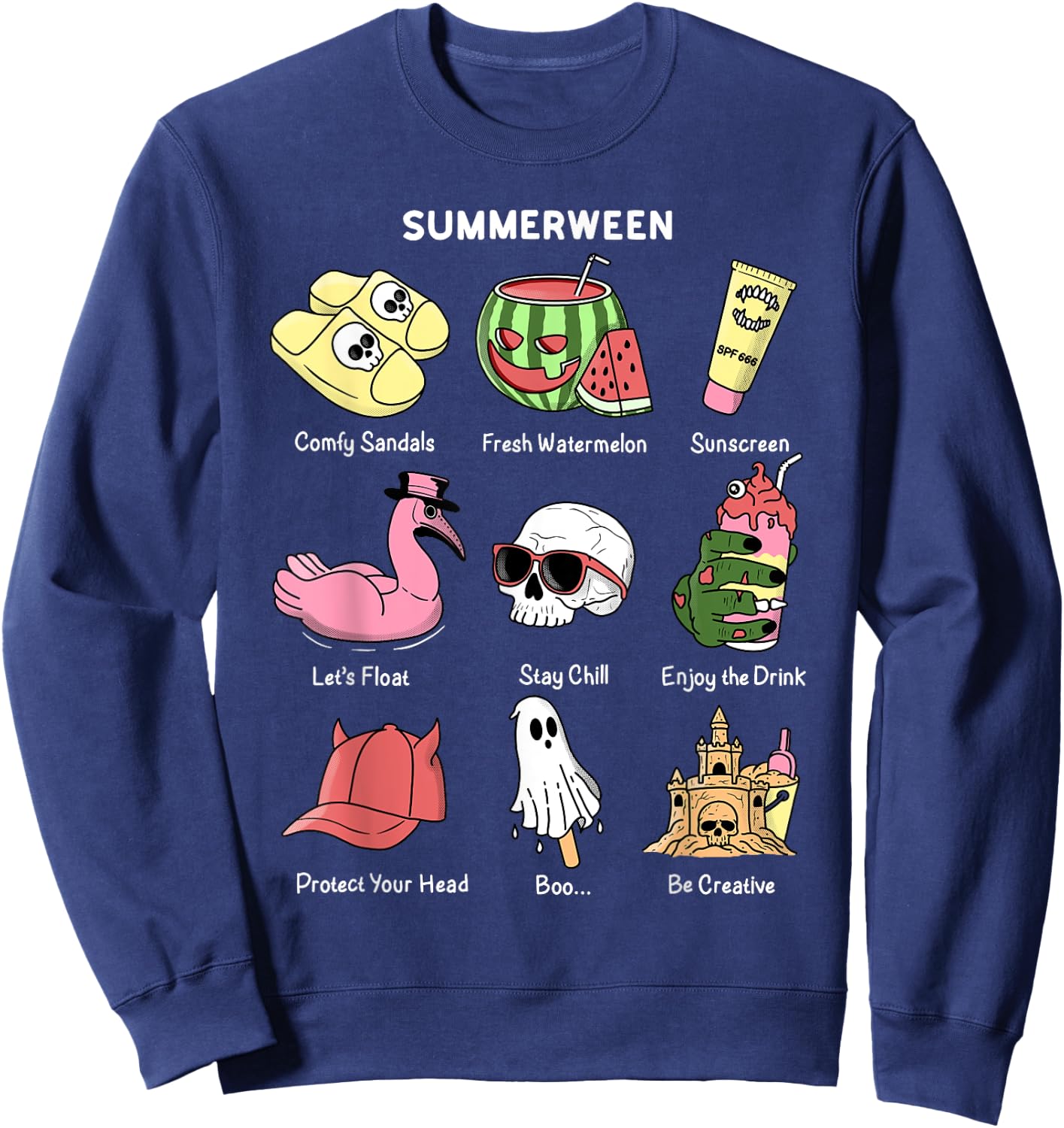 Summerween, Summer Halloween Sweatshirt - Sweatshirt | Navy