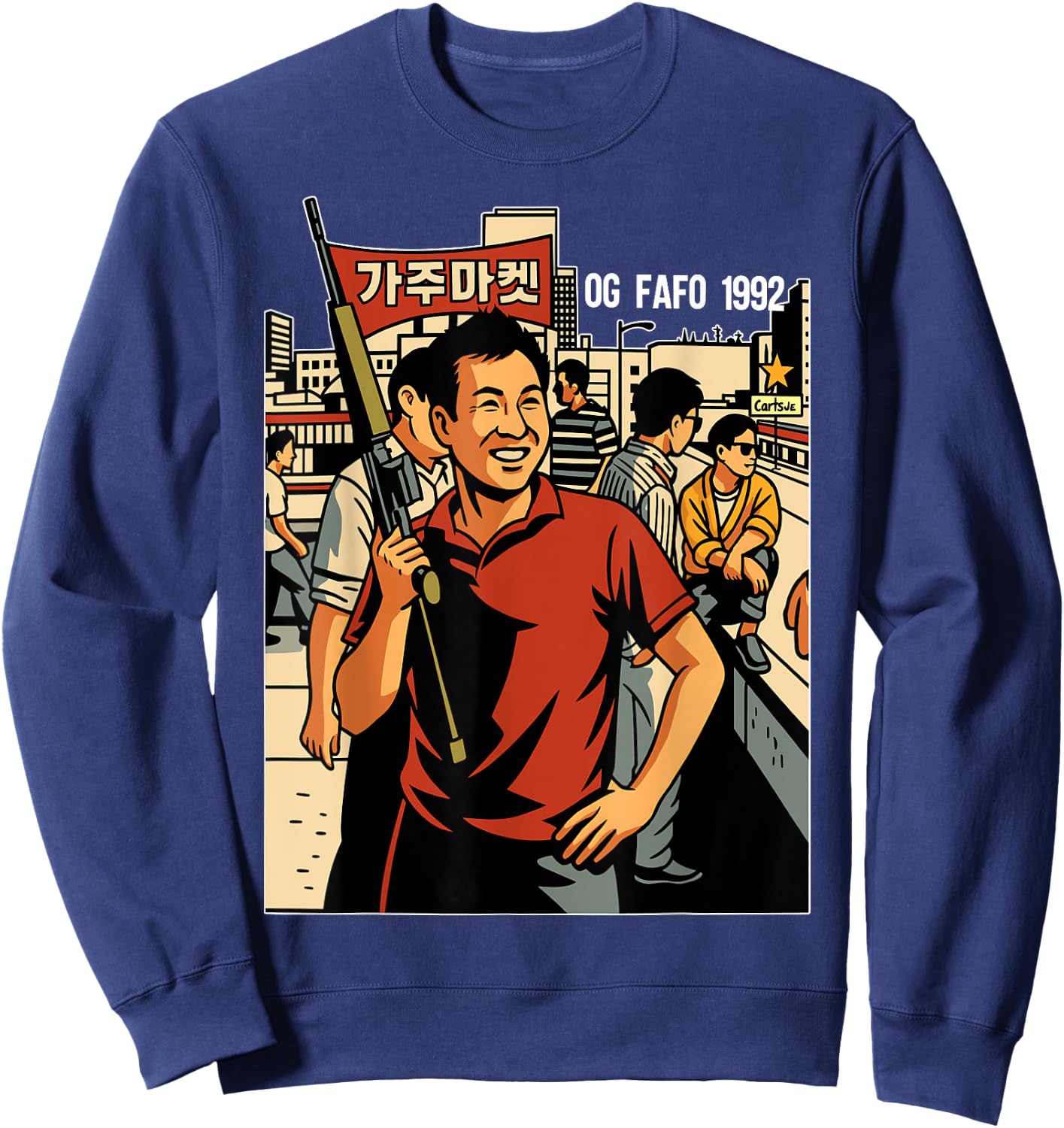 Rooftop Koreans Vintage Sweatshirt - Sweatshirt | Navy