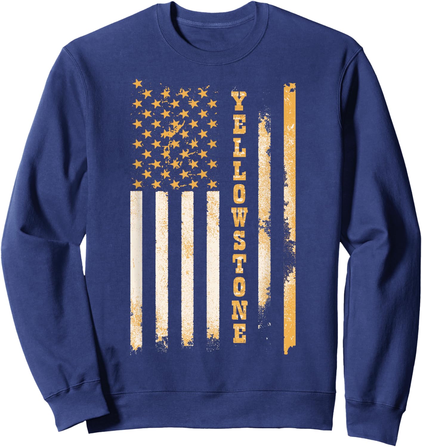 Yellow Stone Classic Fit Black with Flag Design & Sweatshirt - Sweatshirt | Navy