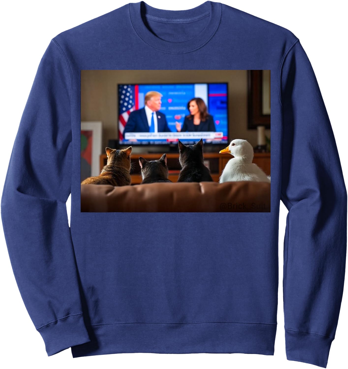 Cats And The Ducks Trump Shirt, Cats And The Ducks Trump Sweatshirt - Sweatshirt | Navy