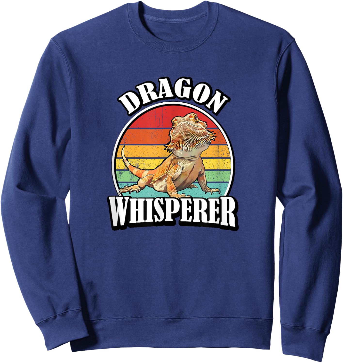 Kids Tiny Dinosaur Dragon Whisperer Bearded Dragon Lover Sweatshirt - Sweatshirt | Navy