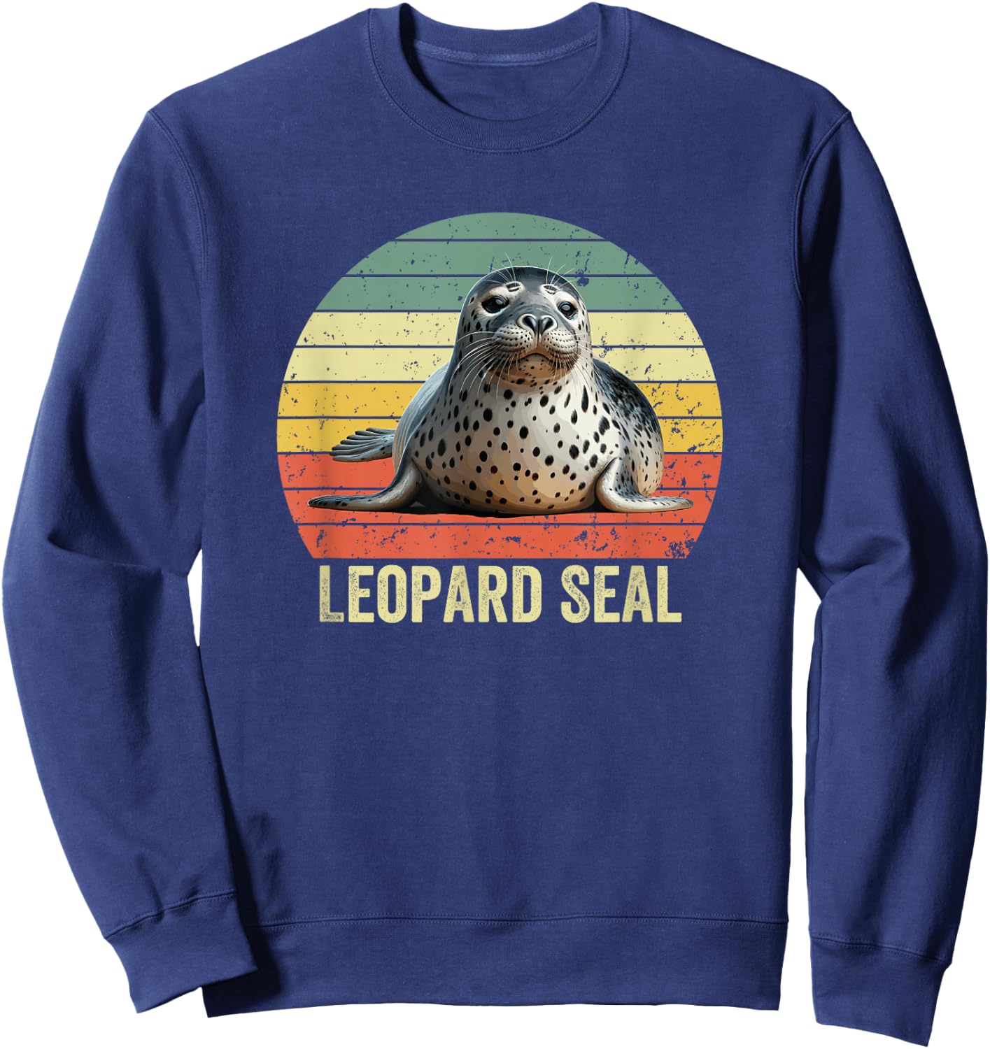 Leopard Seal on Vintage Sunset, Leopard Seal Sweatshirt - Sweatshirt | Navy