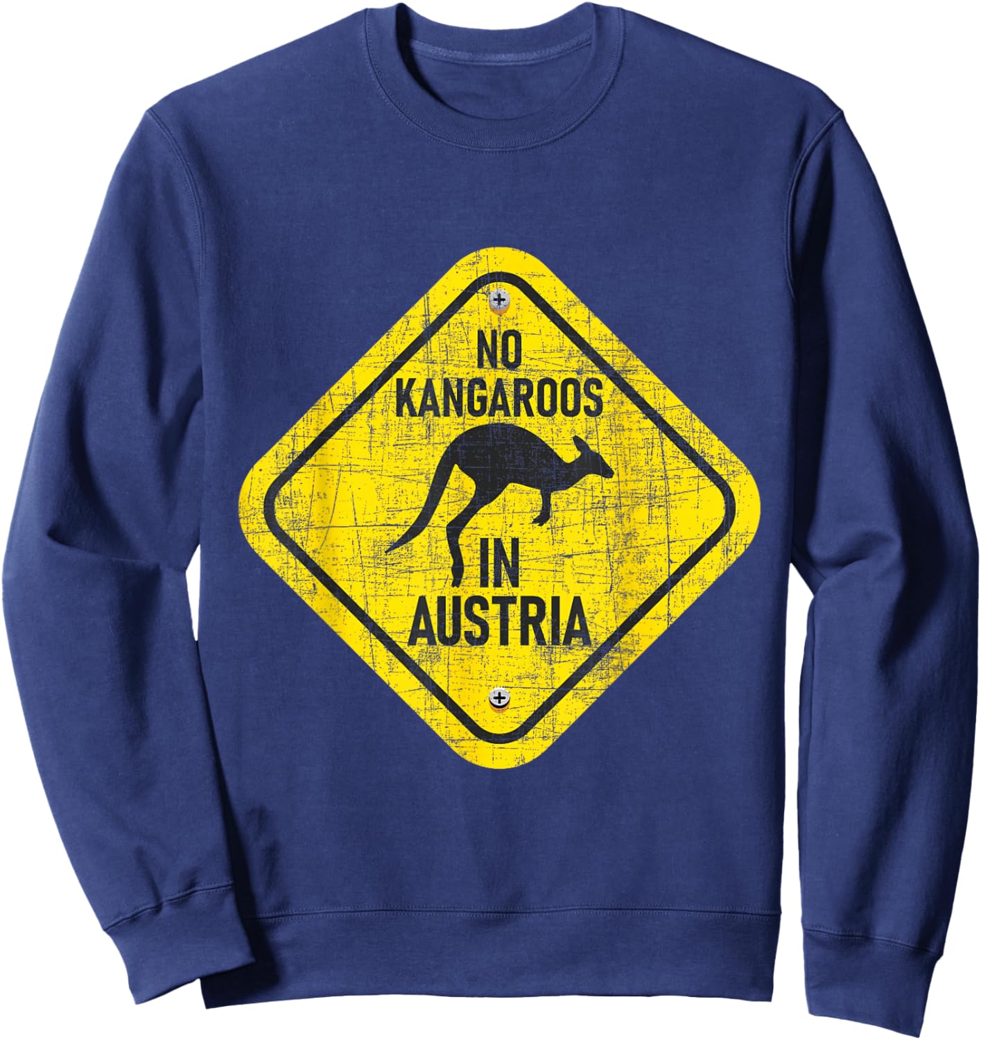 Zookeeper Wildlife Animal Lover with German Text "No Kangaroo in Austria, black Sweatshirt - Sweatshirt | Navy