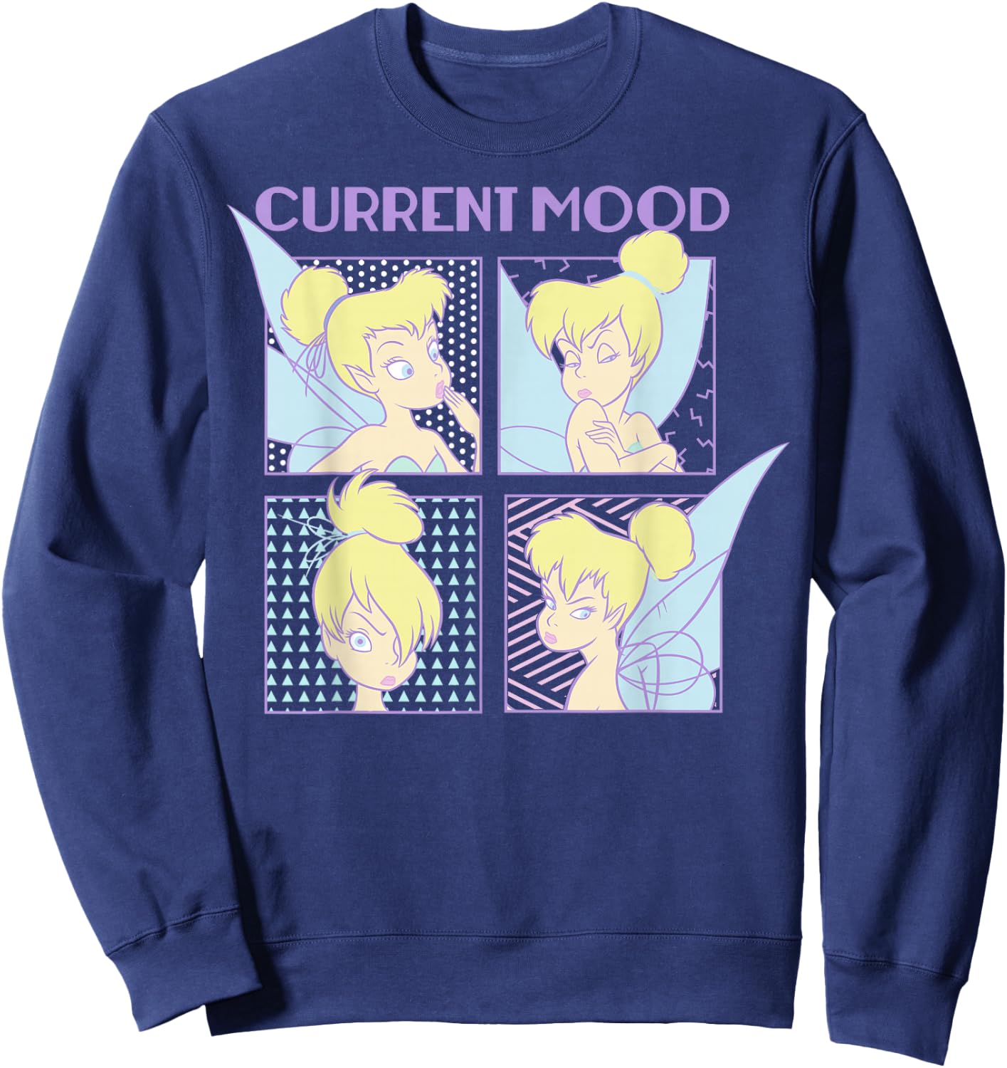 Disney Peter Pan Tinkerbell Current Mood Portrait Panels Small Sweatshirt - Sweatshirt | Navy