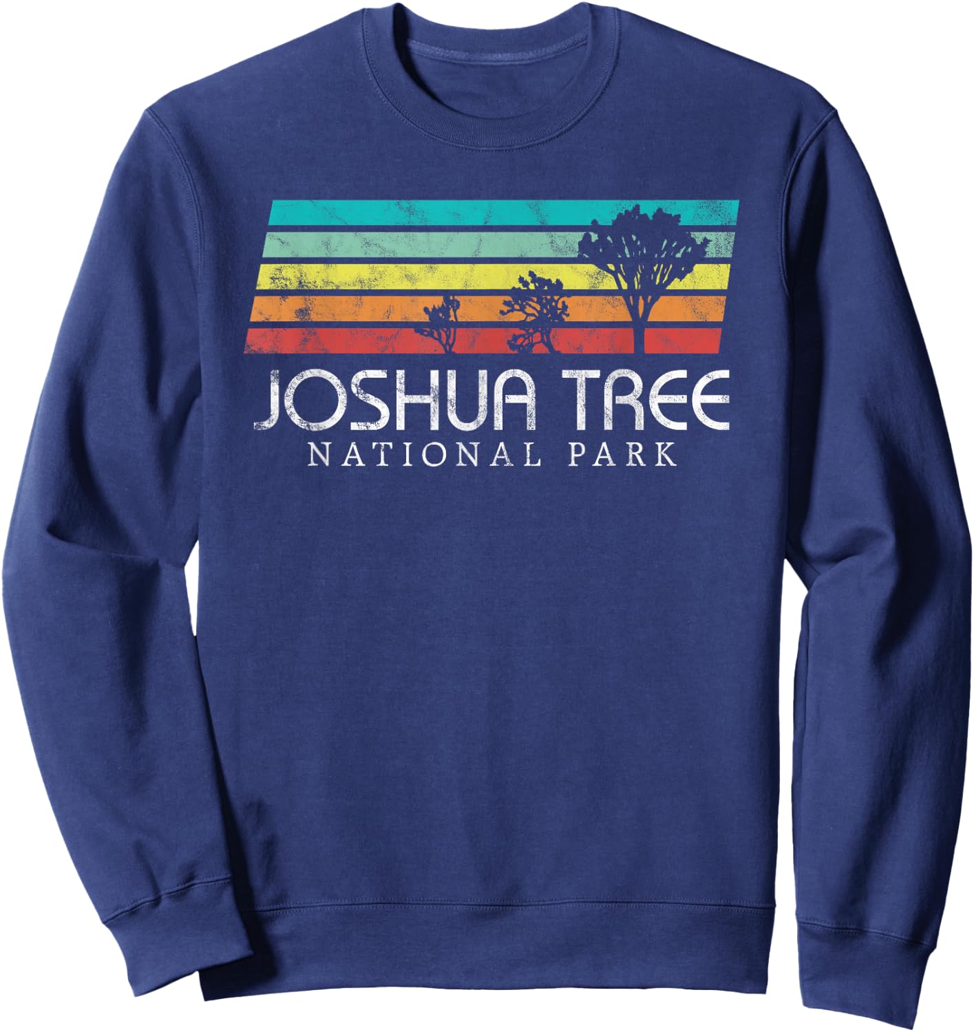 Joshua Tree California Vintage Retro Camping National Park Sweatshirt - Sweatshirt | Navy