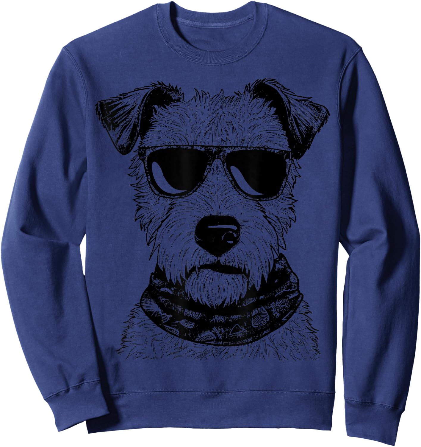 Welsh Terrier Sketch Drawing Art Dog Lover Mom Dad Women Sweatshirt - Sweatshirt | Navy