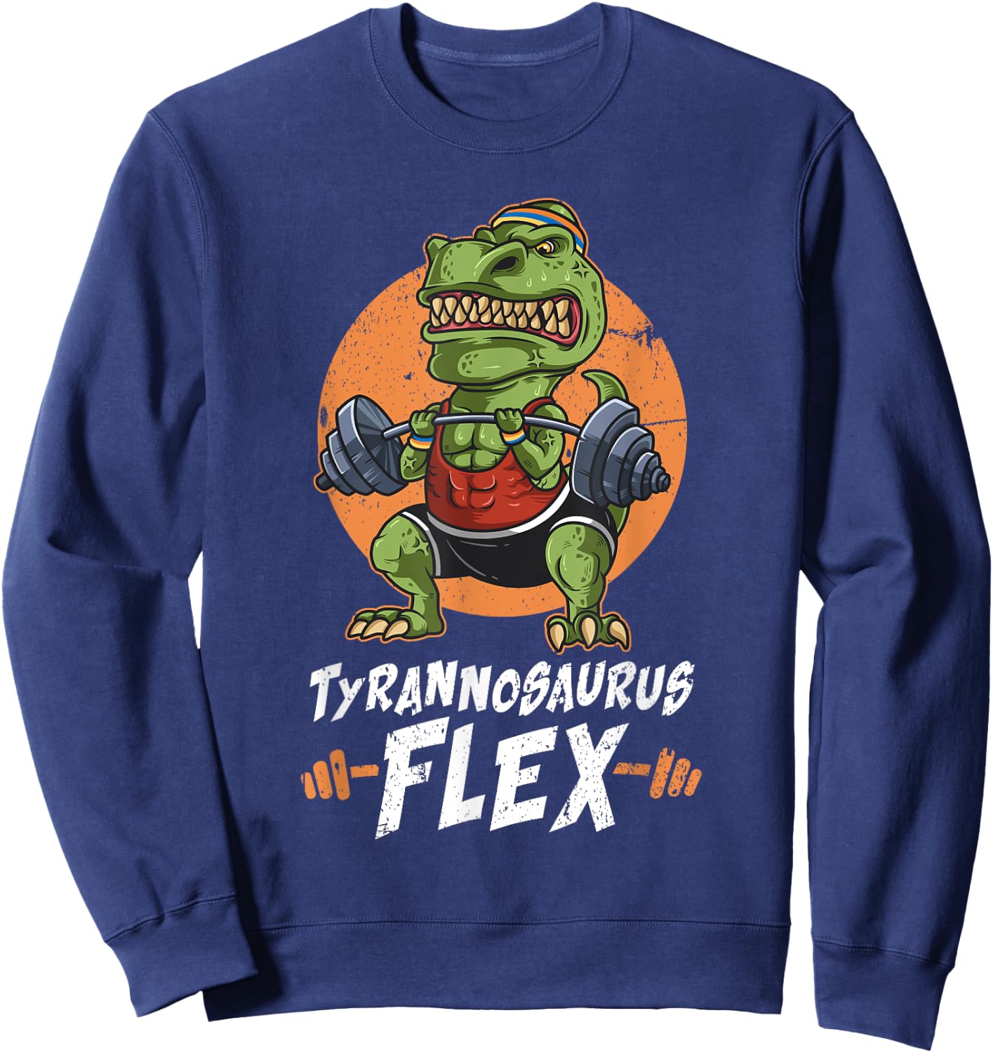 T-Rex Weightlifting Tyrannosaurus Flex Workout Dino Gym Gift Sweatshirt - Sweatshirt | Navy
