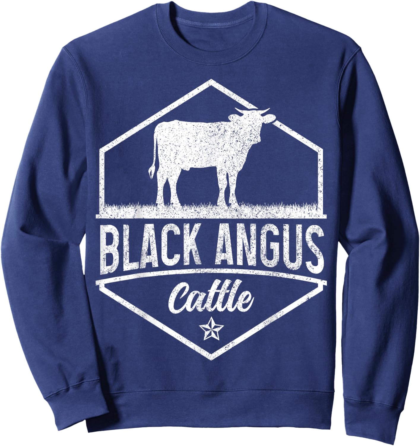 Black Angus Cattle Farmer Rancher Cow Farming Vintage Farm Sweatshirt - Sweatshirt | Navy