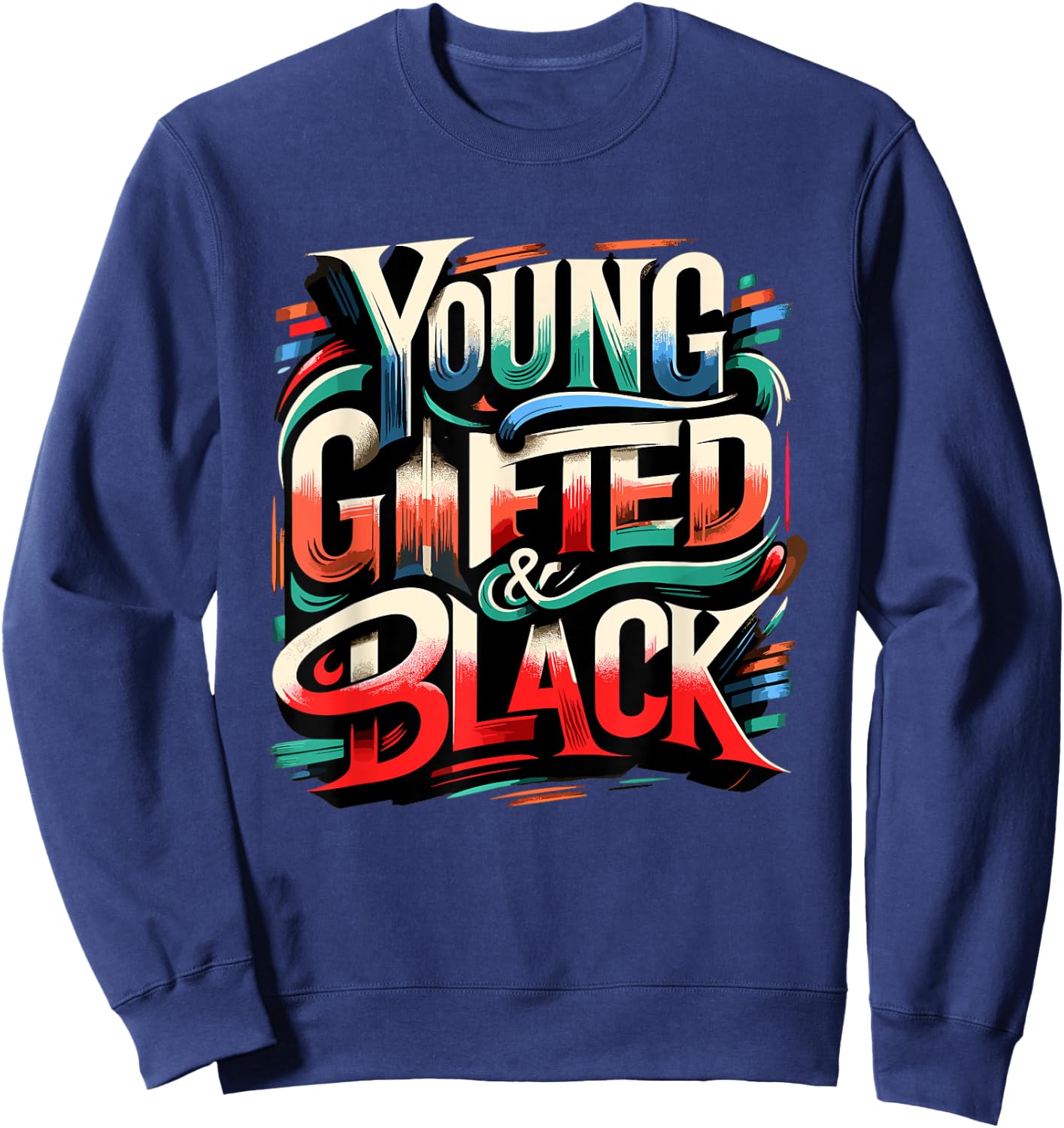 Young Gifted and Black History Month Men African Pride Sweatshirt - Sweatshirt | Navy
