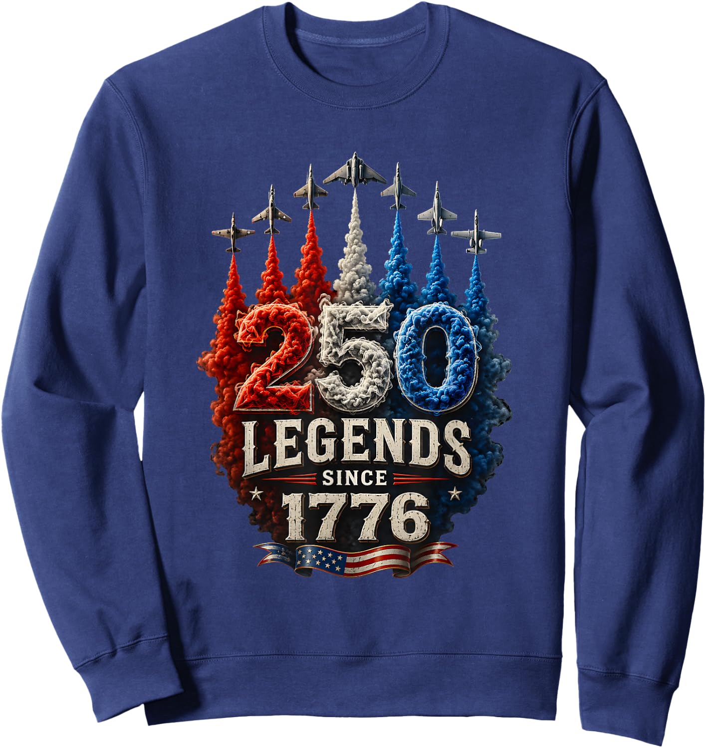 250th Anniversary USA Patriotic 250 Years American 4th July Sweatshirt - Sweatshirt | Navy