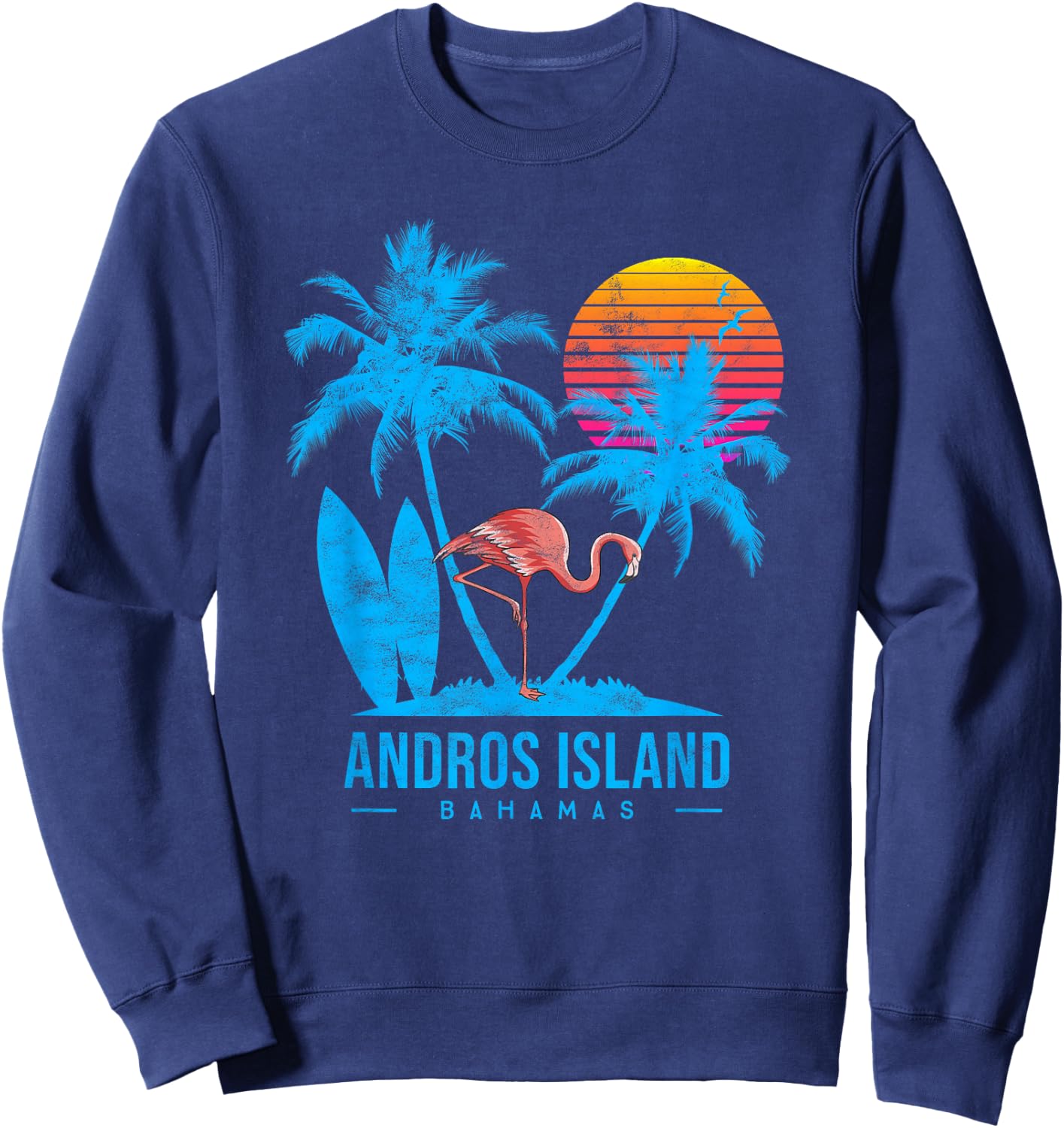 Andros Island, Bahamas. Palm trees sunset Sweatshirt - Sweatshirt | Navy