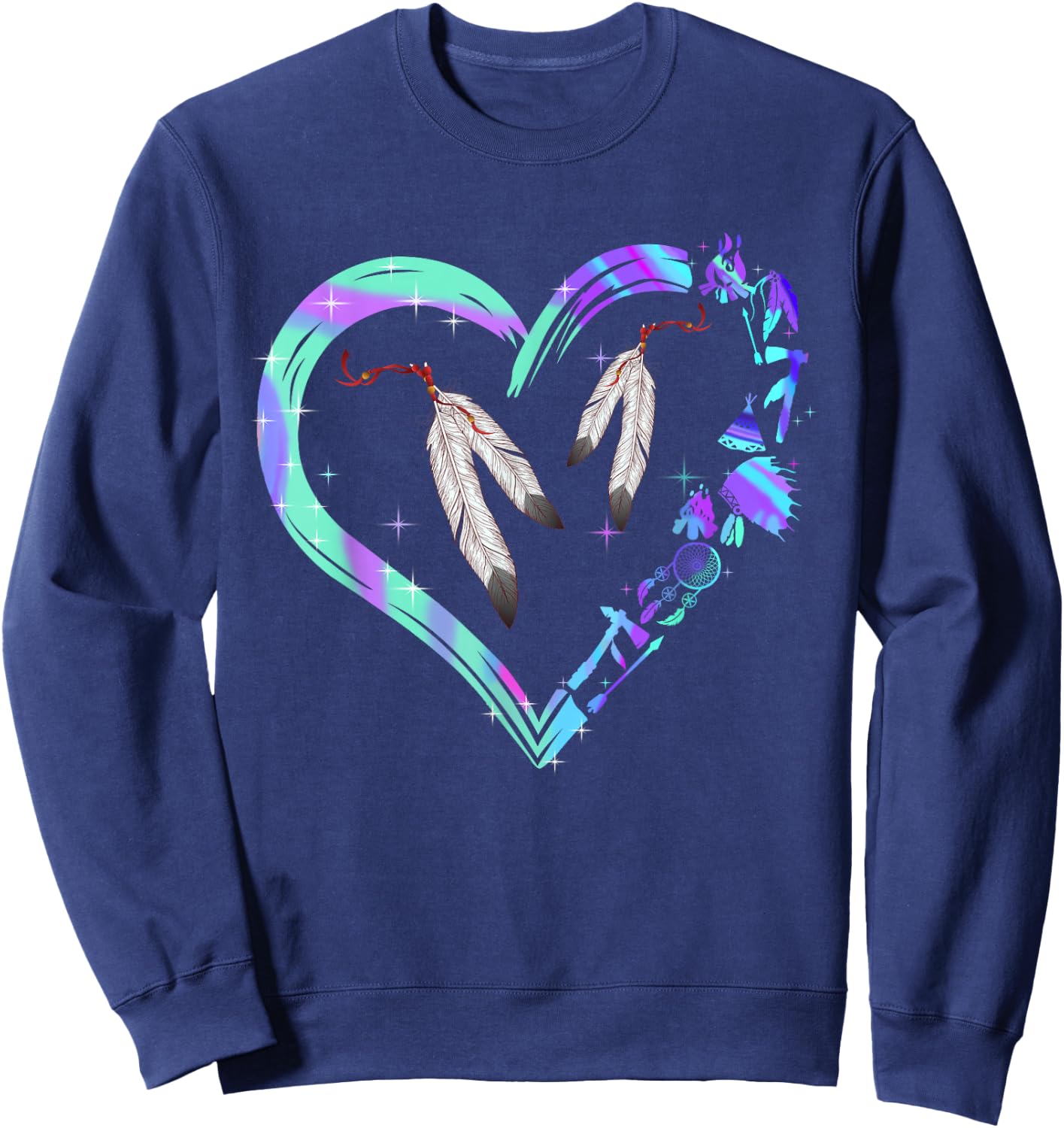 Native Colorful Ancestral Connection Sweatshirt - Sweatshirt | Navy