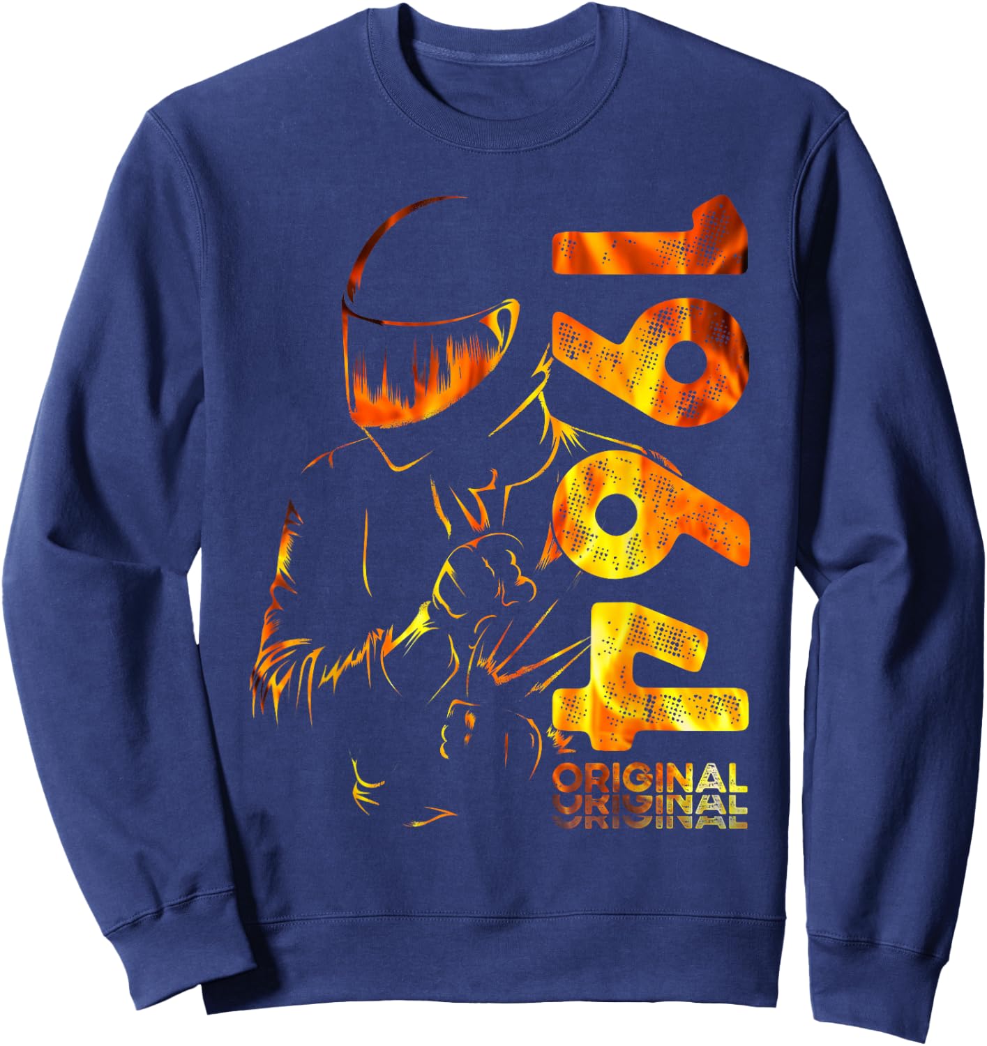 60th Birthday Man Motorcycle Biker Biker 1964 , Black, S Sweatshirt - Sweatshirt | Navy