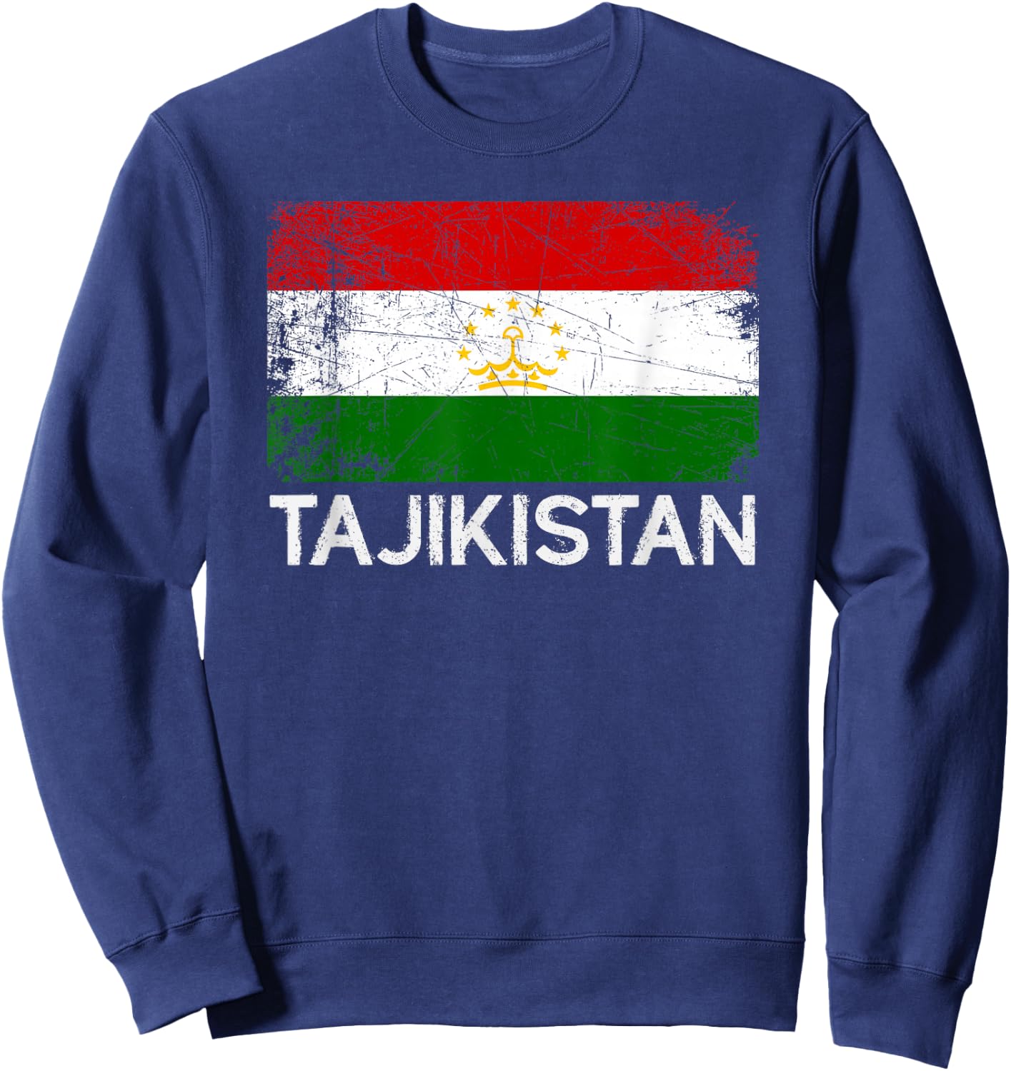Tajikistanische Flagge | Vintage-Geschenk hergestellt in Tajikistan Sweatshirt - Sweatshirt | Navy