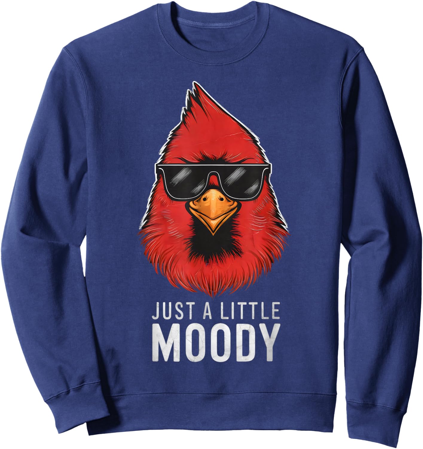 Funny Red Cardinal Bird Lover With Sunglasses Sweatshirt - Sweatshirt | Navy