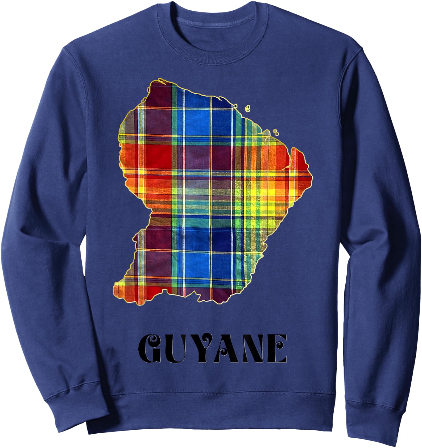 French Guiana Madras Man Woman And Child , Black, S Sweatshirt - Sweatshirt | Navy