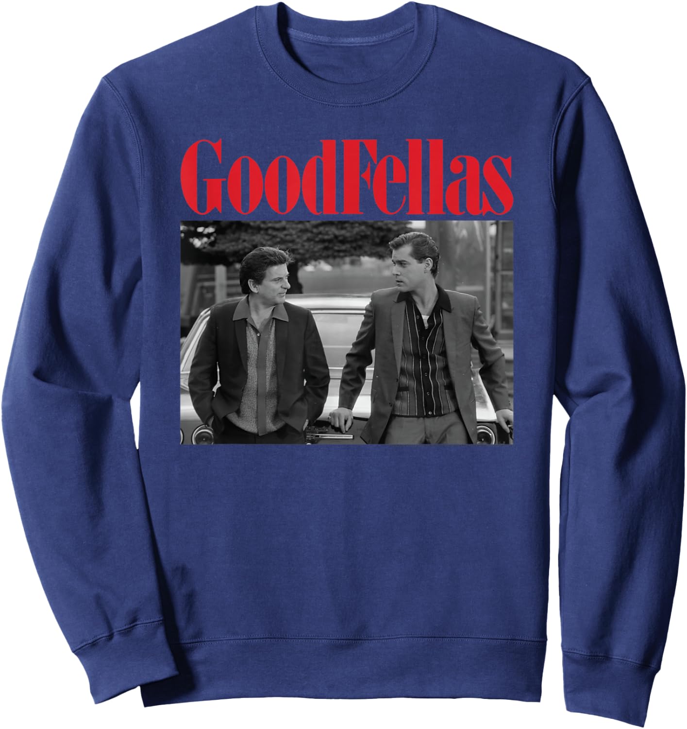 Goodfellas Herren Schwarz Cartoon Klassisch Crew-Kragen Halbarm Klein EU Klein Regular Sweatshirt - Sweatshirt | Navy