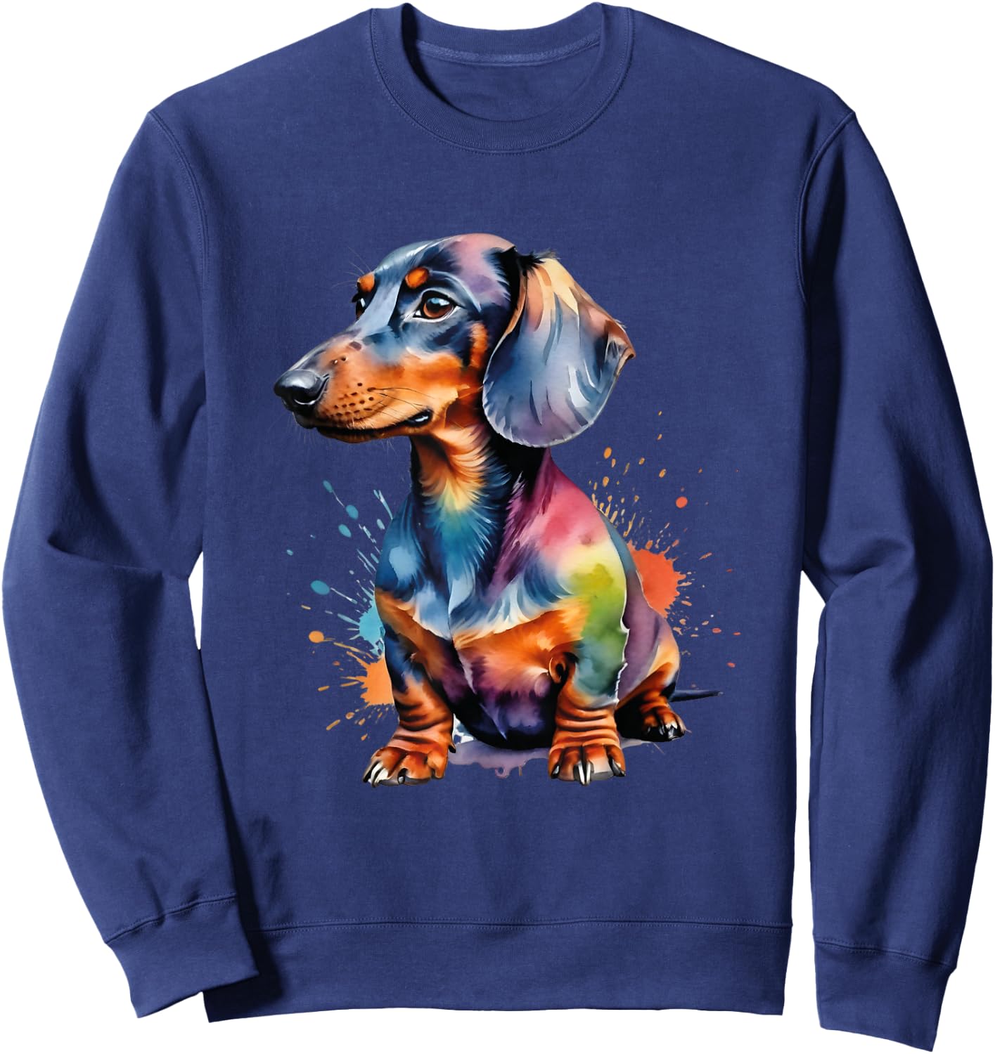 Colorful Wiener & Dachshund Sweatshirt - Sweatshirt | Navy