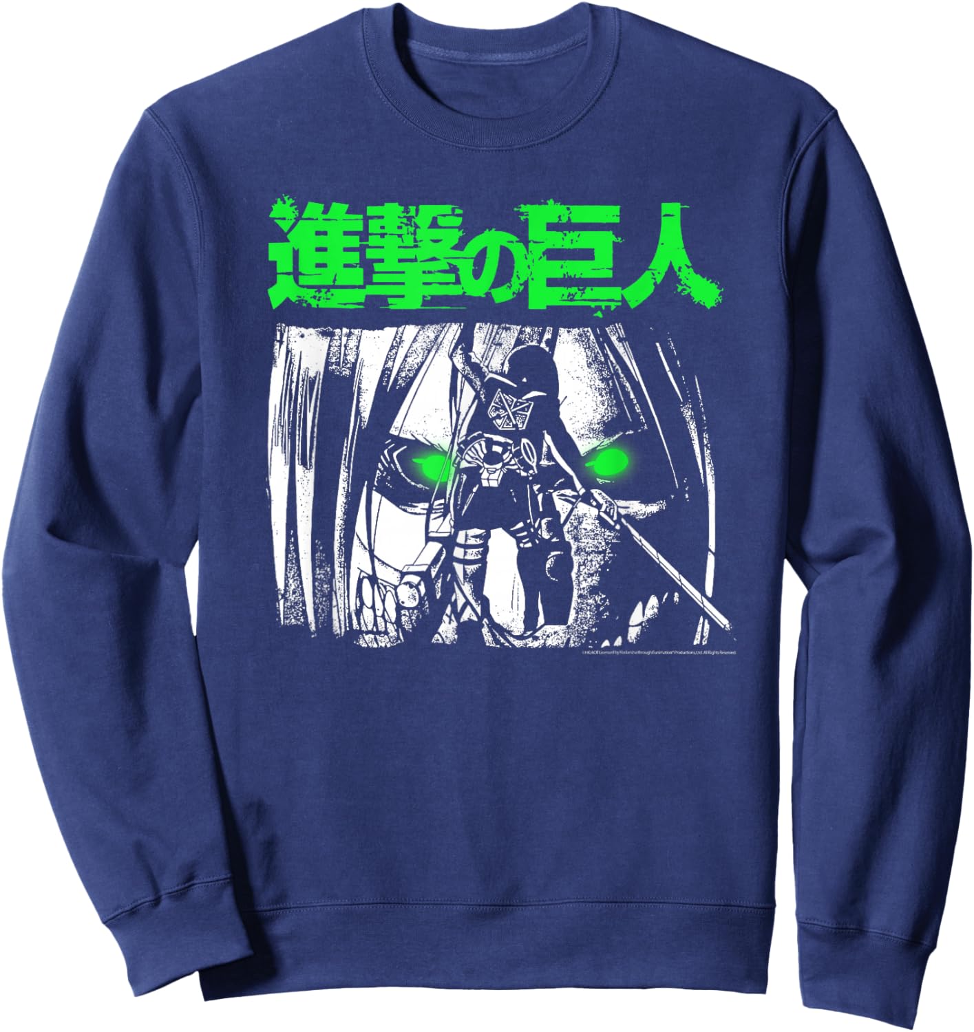 Attack on Titan Green Eyes Titan Anime Sweatshirt - Sweatshirt | Navy