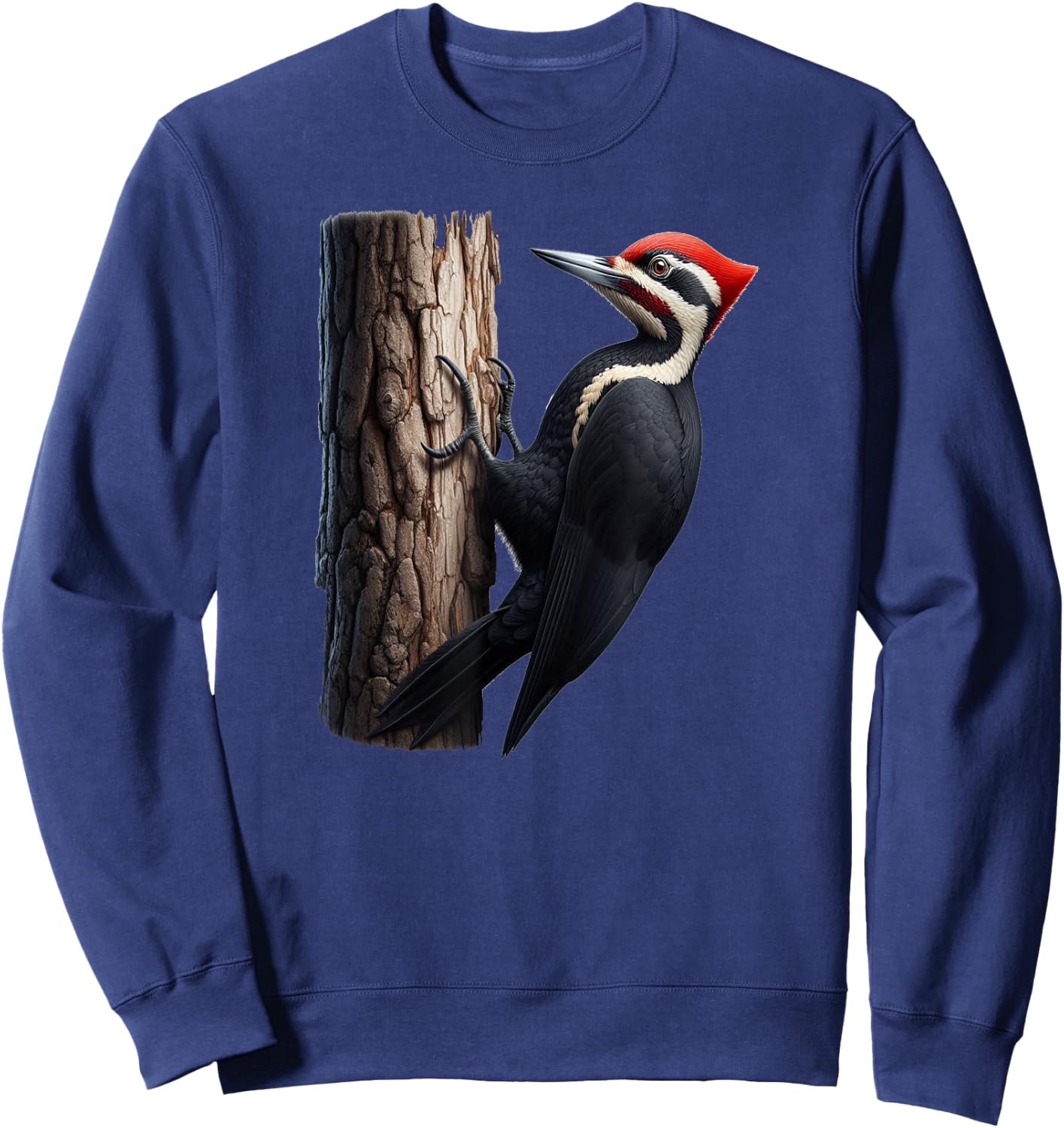 Bird Series. Pileated Woodpecker Bird. Artist's Rendition. Sweatshirt - Sweatshirt | Navy