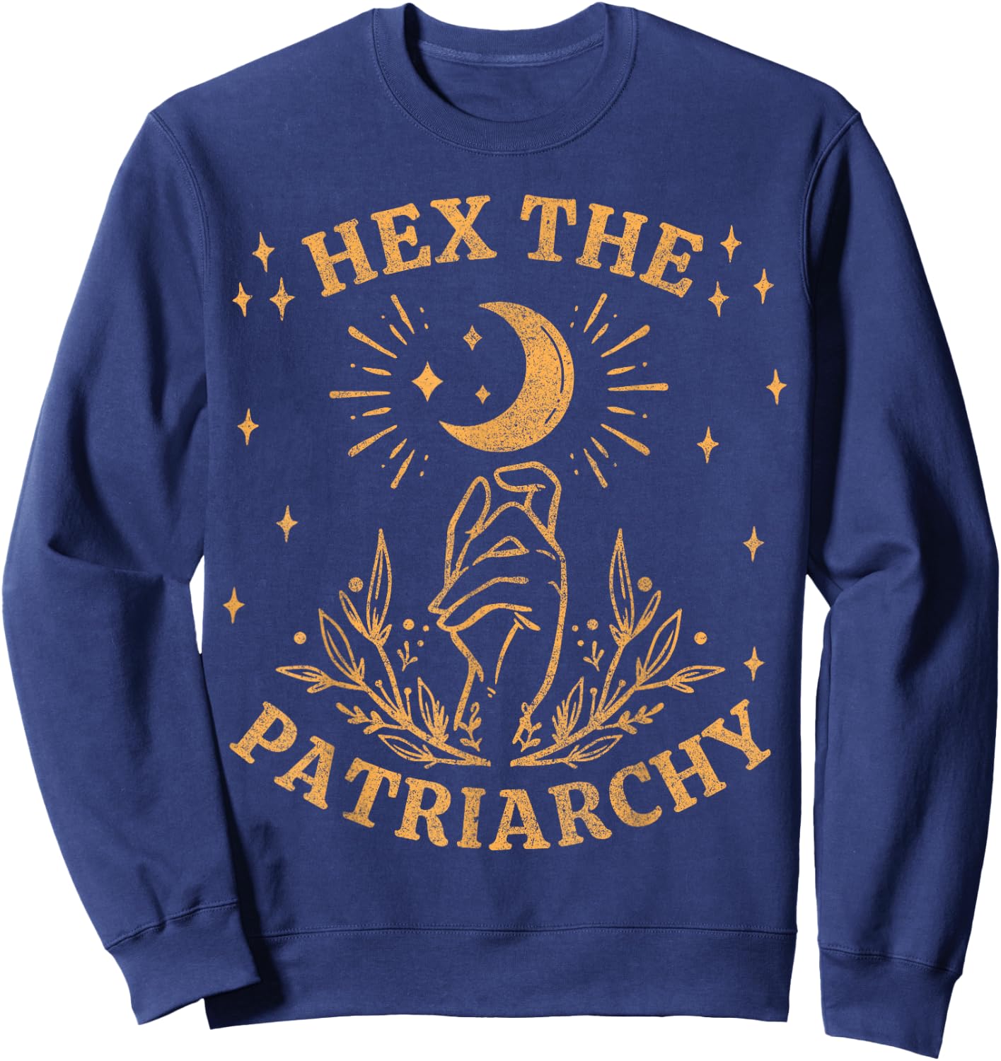 Vintage Feminist Witch, Hex The Patriarchy Sweatshirt - Sweatshirt | Navy