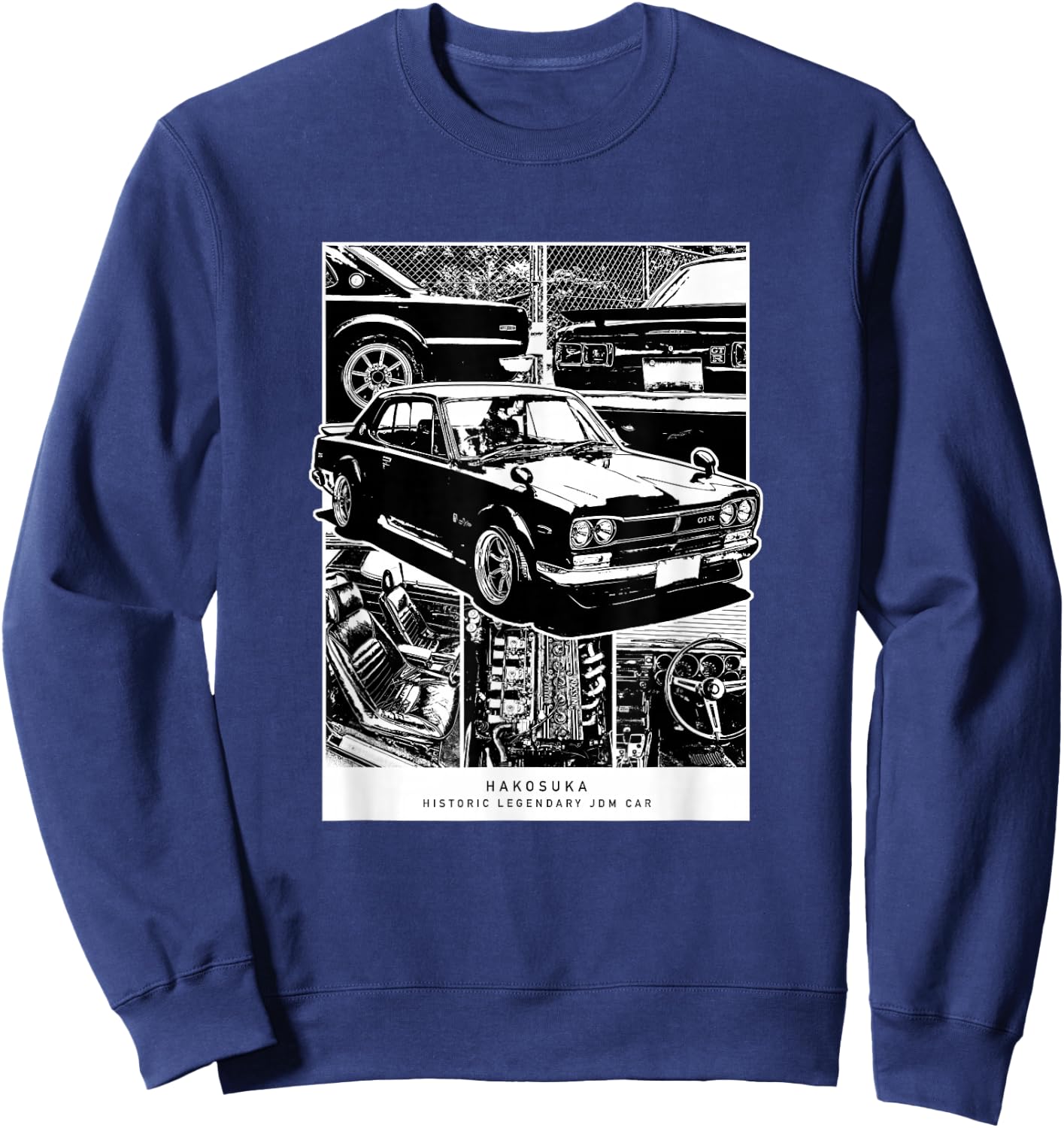 Legendary JDM Car Hakosuka Skyline GT KPGC10 Sweatshirt - Sweatshirt | Navy