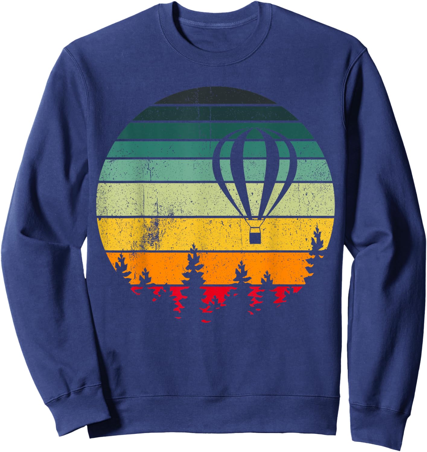 Vintage Hot Air Balloon Festival Balloonist Fly Ballooning Sweatshirt - Sweatshirt | Navy