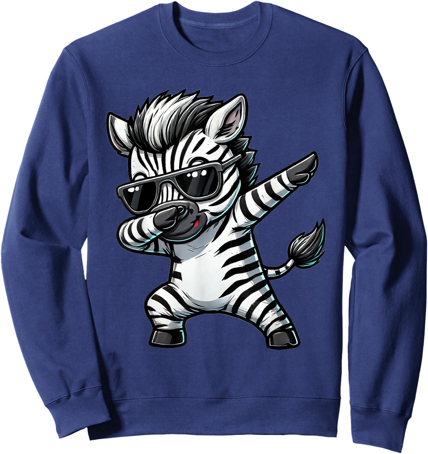 Dabbing Zebra Funny Zebra on Dabben Gift Zebra , black Sweatshirt - Sweatshirt | Navy