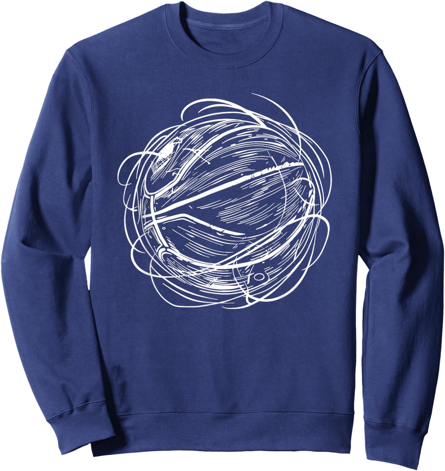 Basketball Ball Sketch Sports Sweatshirt - Sweatshirt | Navy