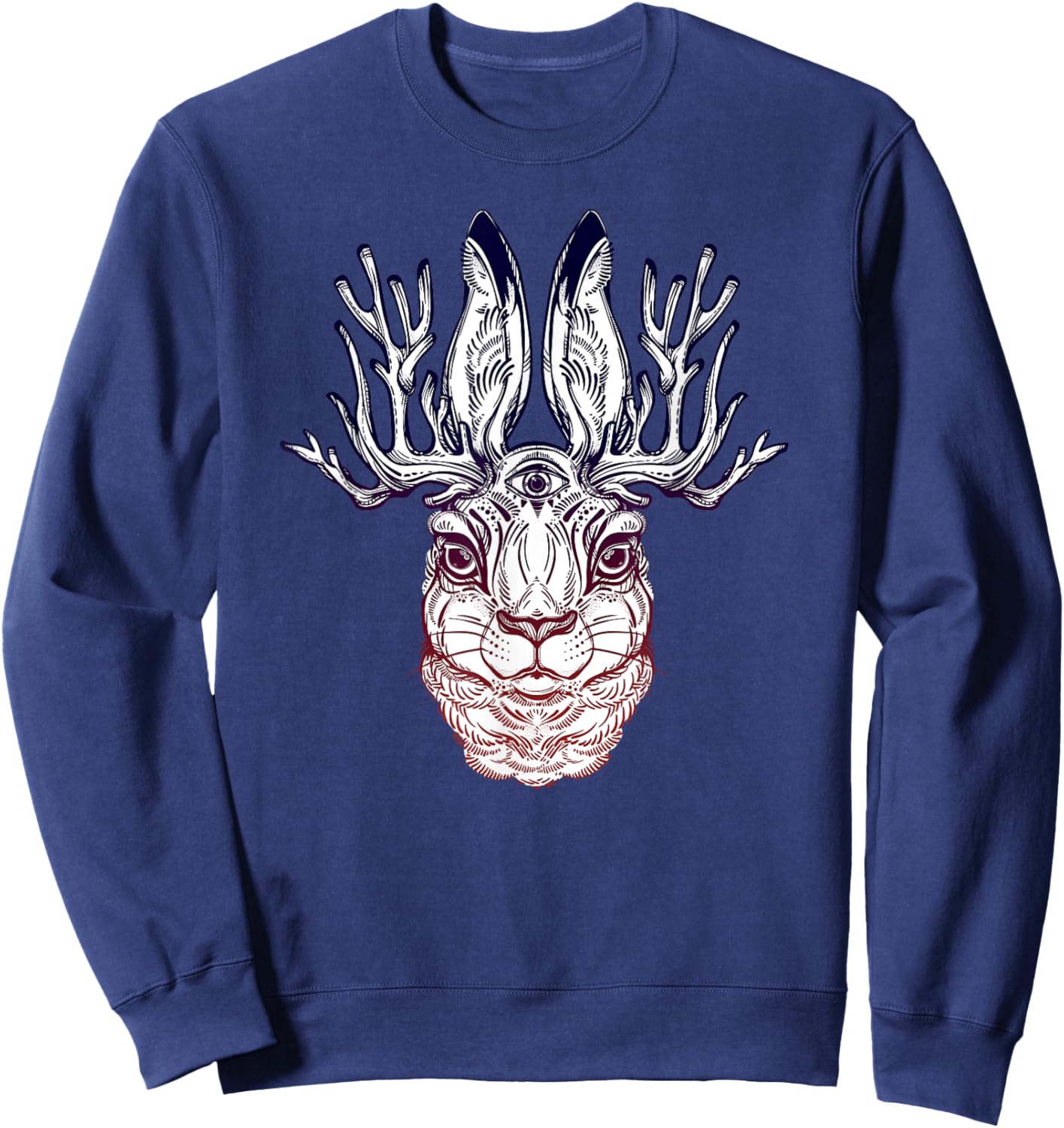 Stay Weird - Jackalope - Folklore Hare Third Eye Sweatshirt - Sweatshirt | Navy