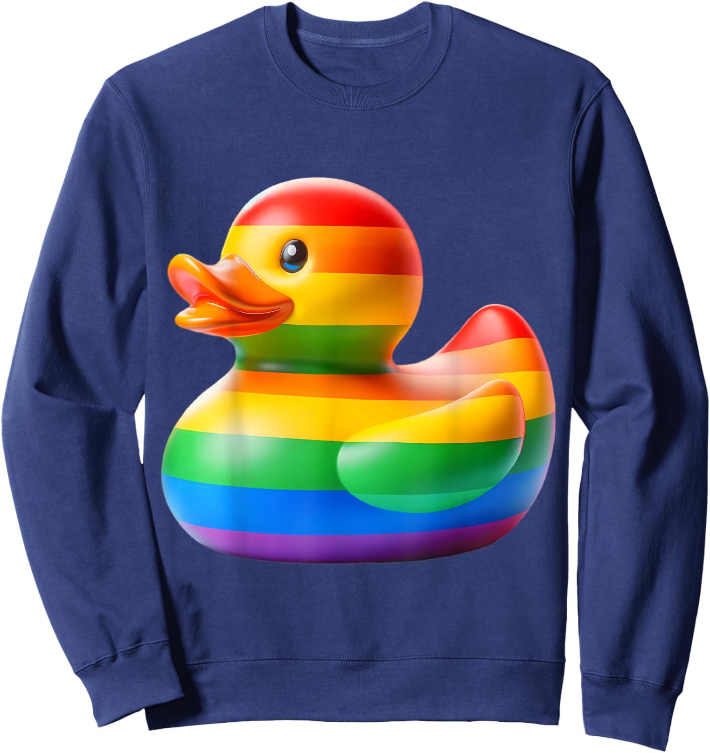 Gay Rubber Duck LGBTQ Rainbow Flag Pride Ducky Sweatshirt - Sweatshirt | Navy